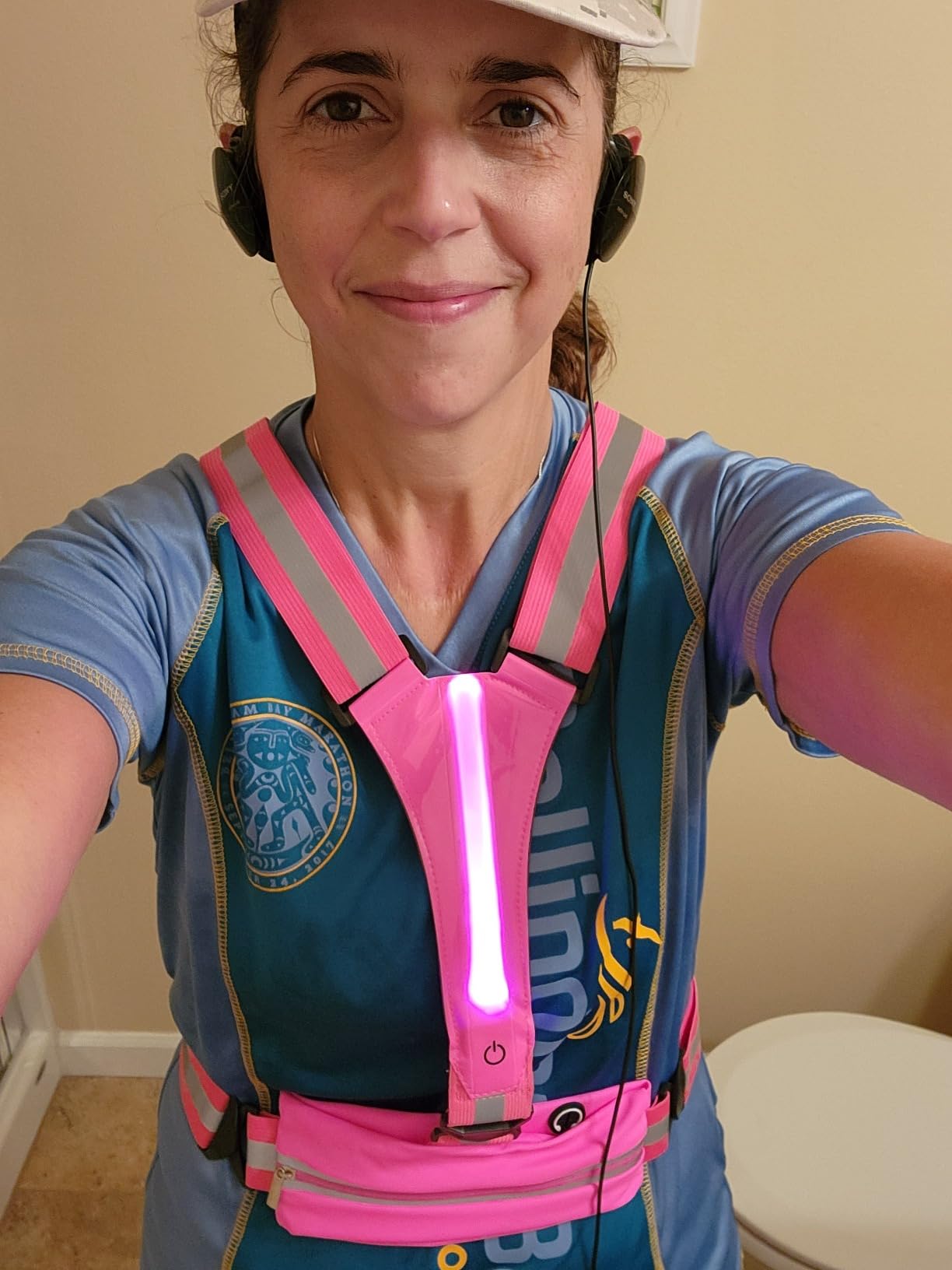 LED Reflective Running Vest Gear,Light Up Vest Runners Night Walking USB Rechargeable,Up to 11hrs Light with Adjustable Waist/Shoulder for Women Men Kids customer photo 1