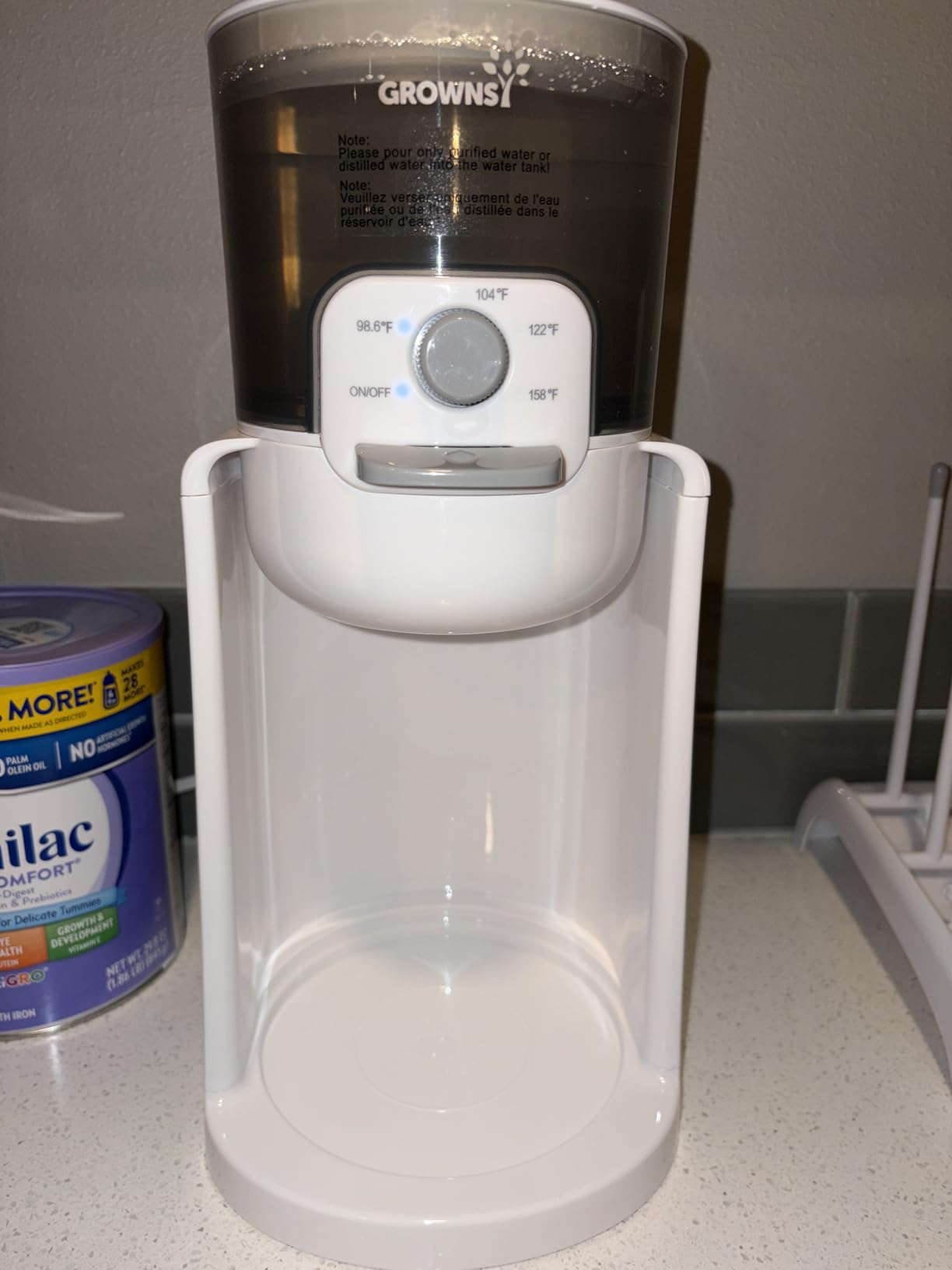 GROWNSY Instant Baby Bottle Warmer, Precise 4 Temperatures Control | Night Light, Midnight Feeding | Warm Water Dispenser for Formula in Seconds | 72H Smart Thermostat, Easy Keep Warm customer photo 2