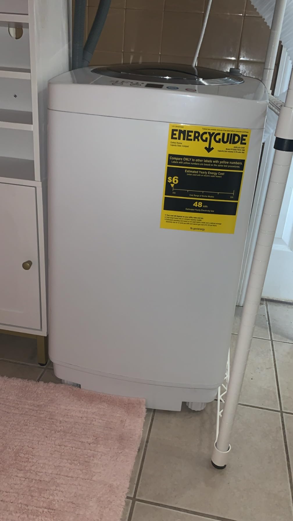 COSTWAY Portable Washing Machine, 8Lbs Capacity Full-automatic Washer with 6 Wash Programs, LED Display, 3 Water Levels, Compact Laundry Washer and Dryer Combo for Home, Apartment, Dorm, RVs customer photo 2