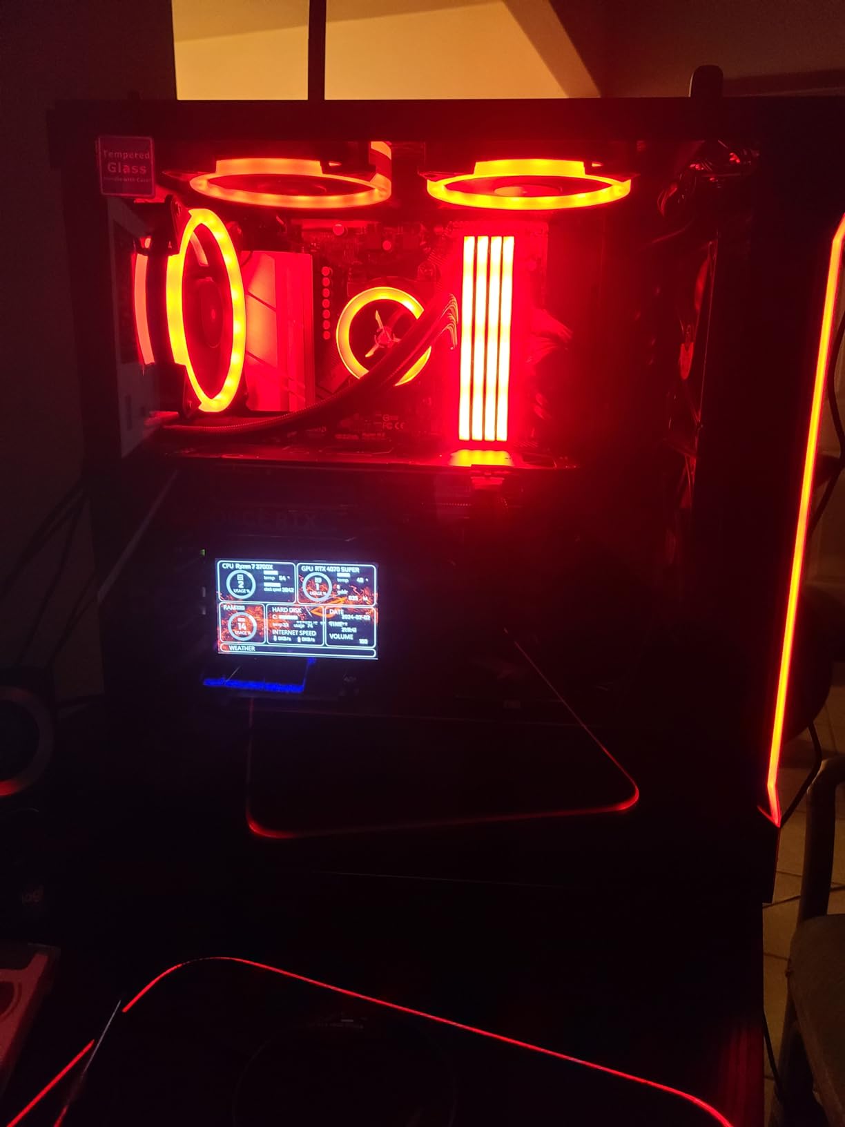 IPS USB Mini Screen, 5in IPS PC CPU Data Monitor USB Type C for AIDA64 Temperature Display, PC CPU GPU Data Monitor Computer Temperature Display Type C Sub Screen customer photo 2