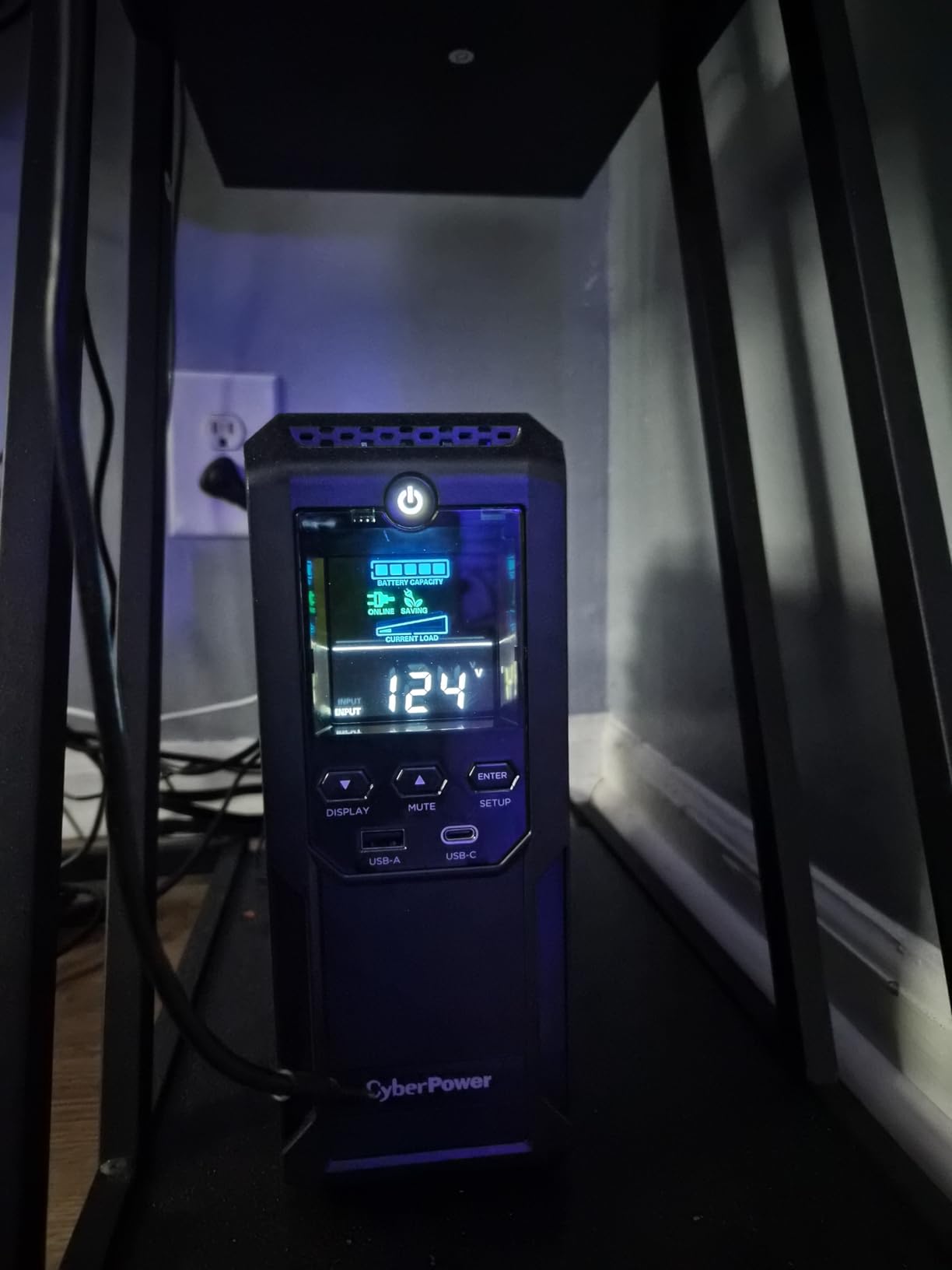 CyberPower CP1500AVRLCD3 Intelligent LCD UPS System, 1500VA/900W, 12 Outlets, 2 USB Ports, AVR, Mini Tower, Black customer photo 1