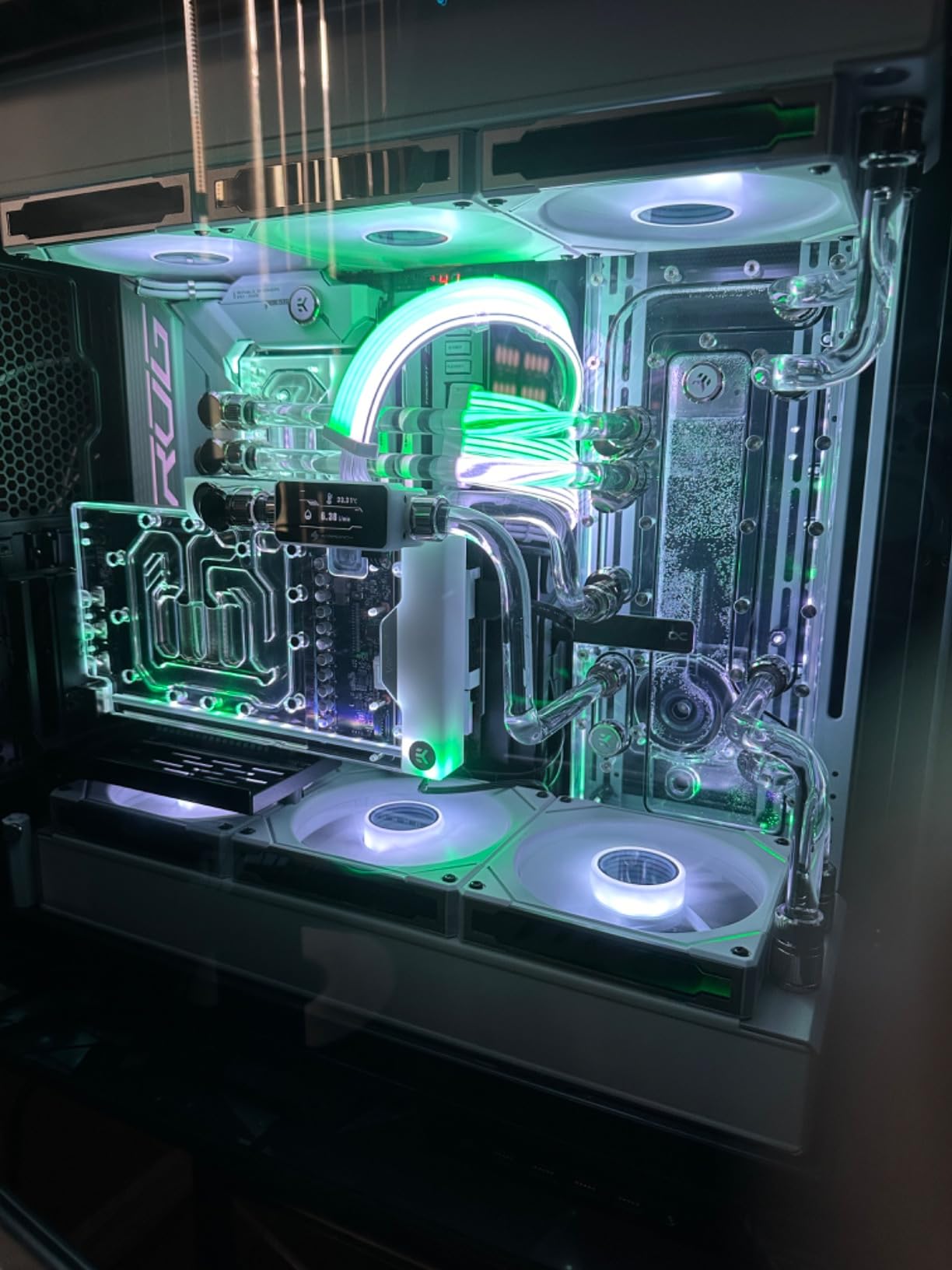 Barrowch G1/4 Water Temperature Sensor & Flow Meter with OLED Display FBFT07 for PC Water Cooling System (Black) customer photo 1