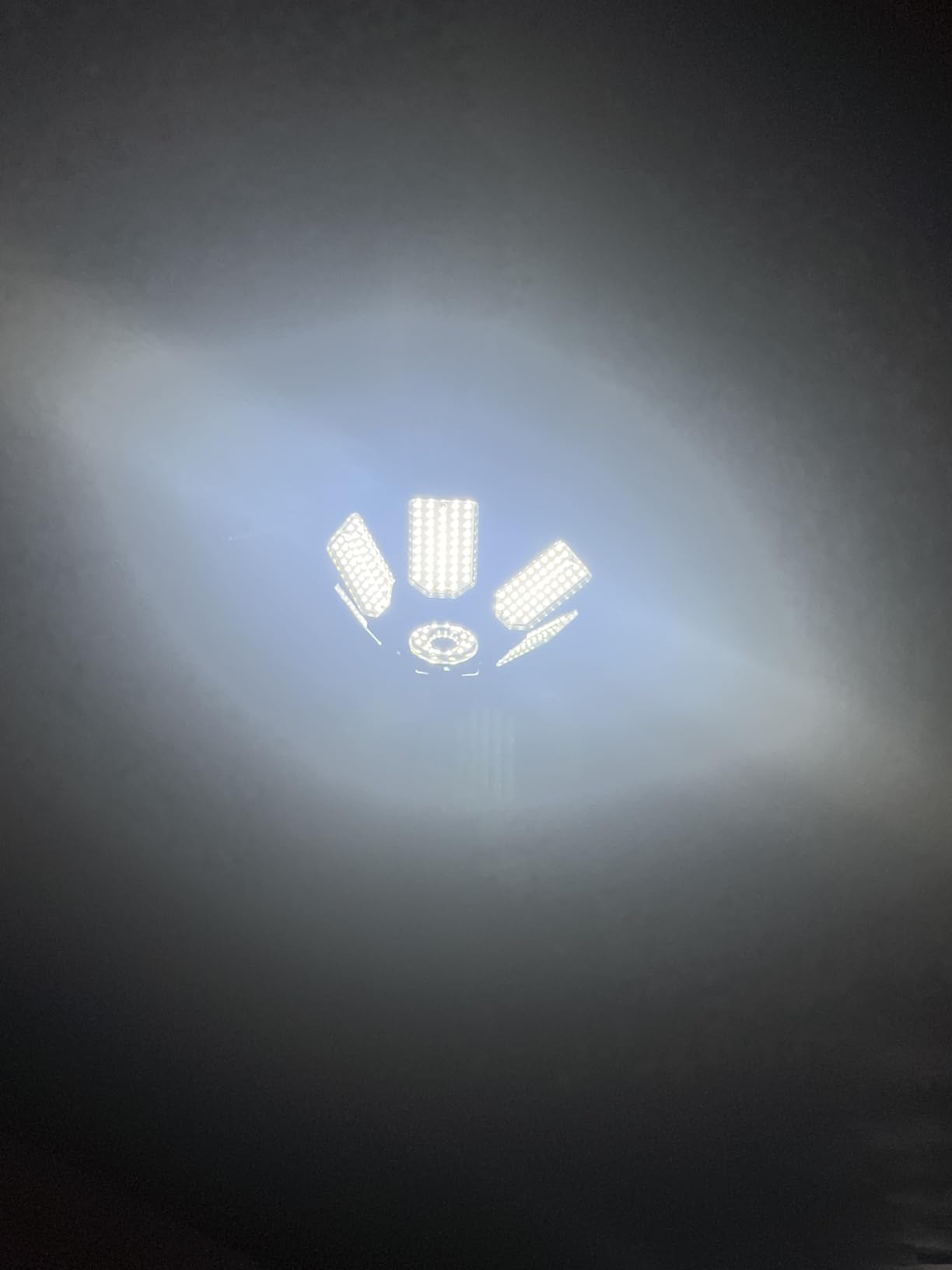 Garage Lights - 2Pack Super Bright 32000LM LED Garage Ceiling Light 6500K LED Shop Light w/ 6 Deformable Panels Screw in E26/E27 Socket Light Bulbs for Workshop Storage Warehouse Attic customer photo 2