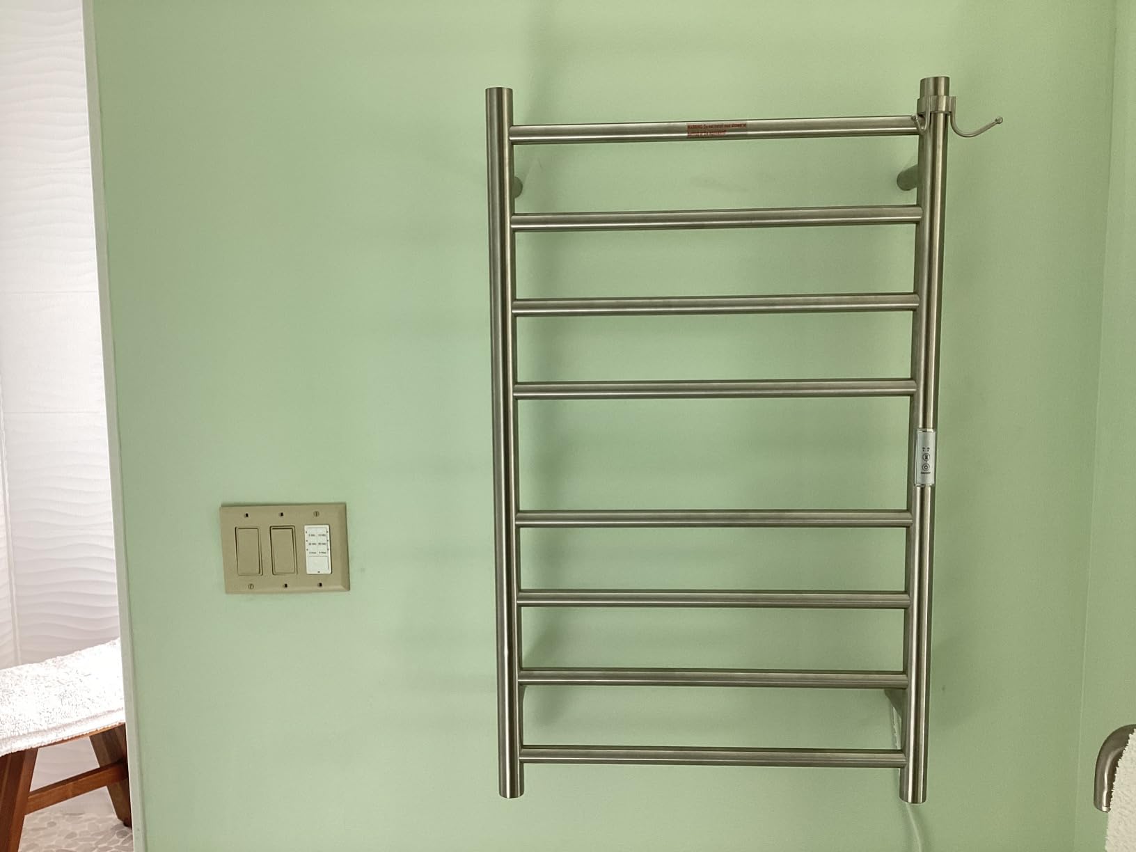 Wall Mounted Towel Warmer 8 Bars with Plug-in and Hardwired Options 3 Working Modes Brushed Stainless Steel 21
