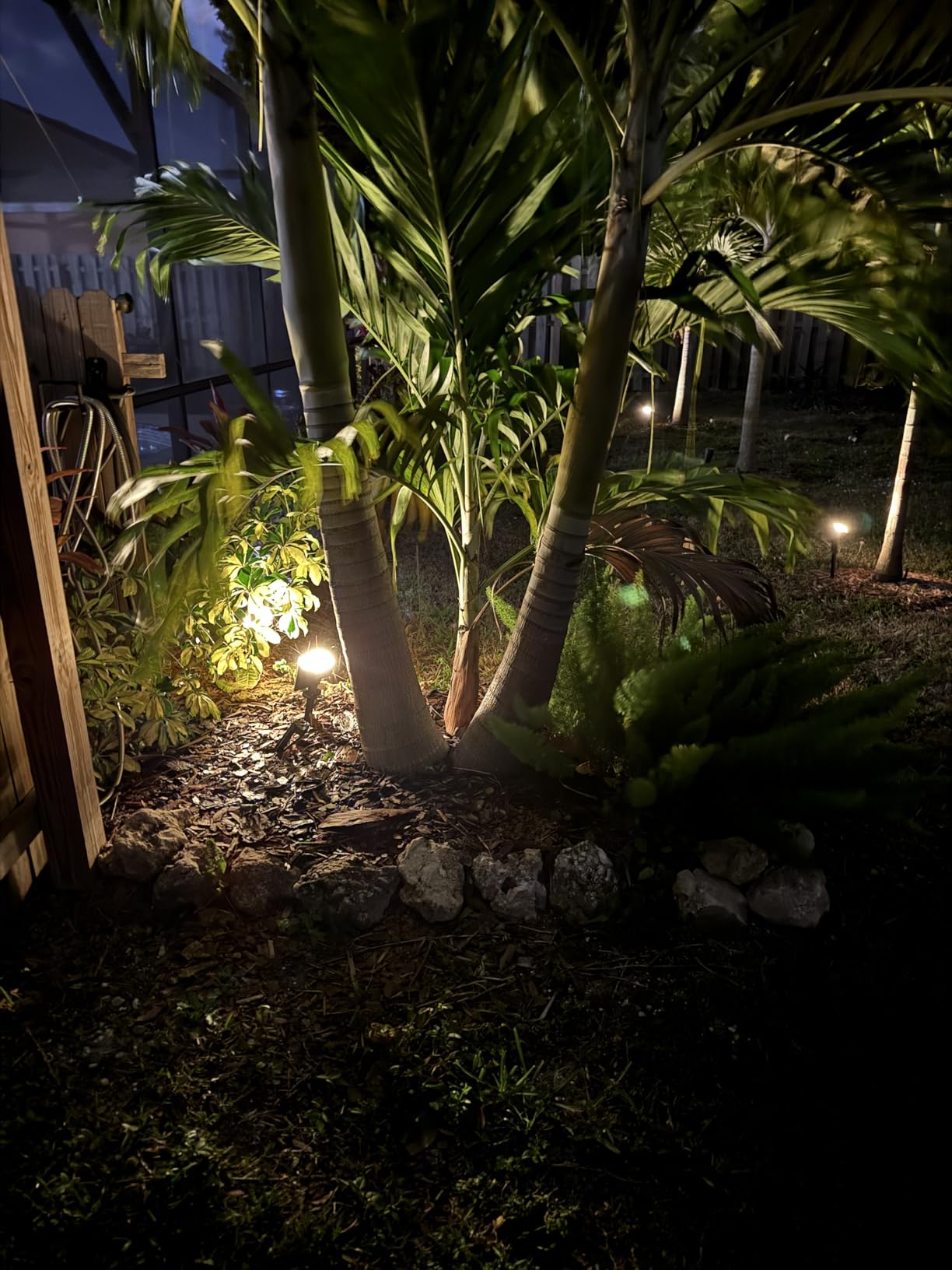 NYMPHY Solar Lights Outdoor Waterproof IP68, 56 LED 3 Lighting Modes Solar Powered Garden Yard Spot Solar Lights for Outside Landscape- 4 Pack (Warm White) customer photo 2