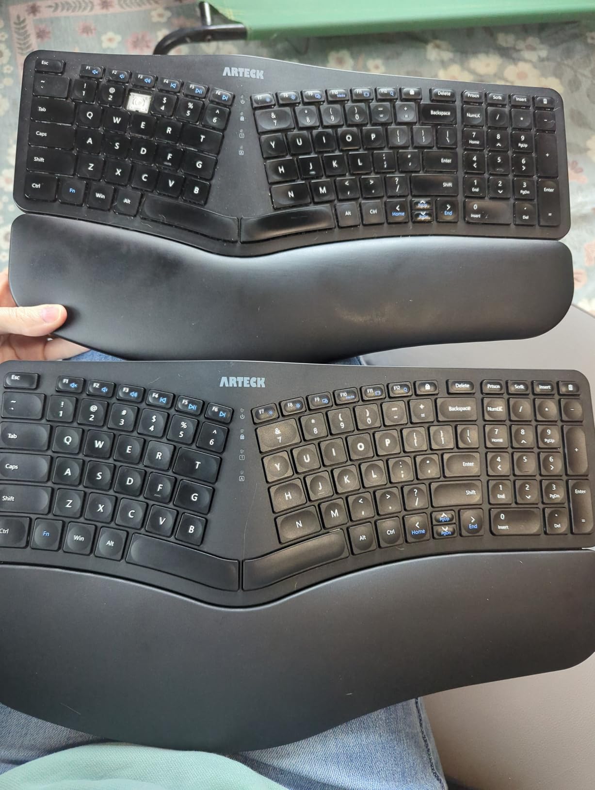 Arteck Split Ergonomic Keyboard with Cushioned Wrist and Palm Rest, 2.4G USB Wireless Comfortable Natural Ergonomic Split Keyboard, for Windows Computer Desktop Laptop customer photo 2