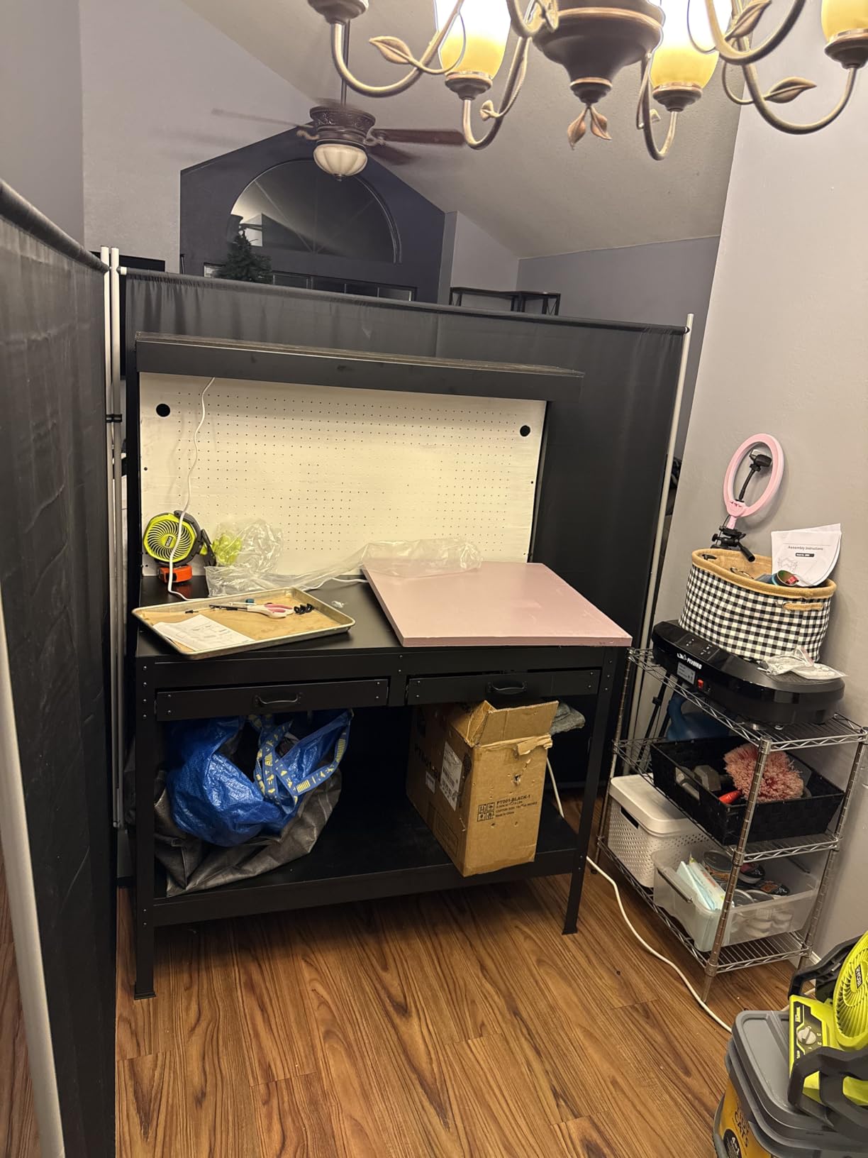 RANTILA Single Large Panel Room Divider, Privacy Screen for Office, Partition Separators, Freestanding Divider 71''W x 69.5''H, Grey customer photo 2