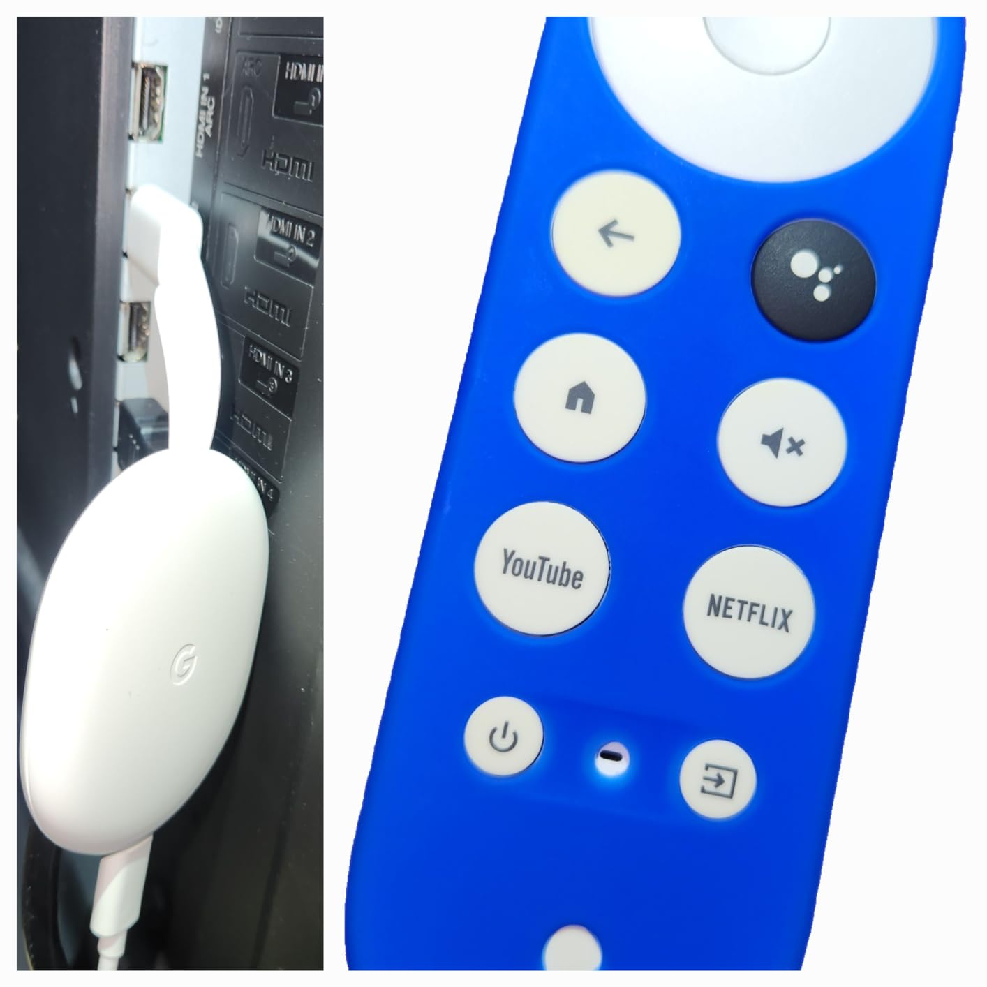 Chromecast - Streaming Device with HDMI Cable and Voice Search Remote - Stream Shows, Music, Photos, Sports from Phone to TV - Includes Cleaning Cloth, Pouch - HD Version - Snow customer photo 1