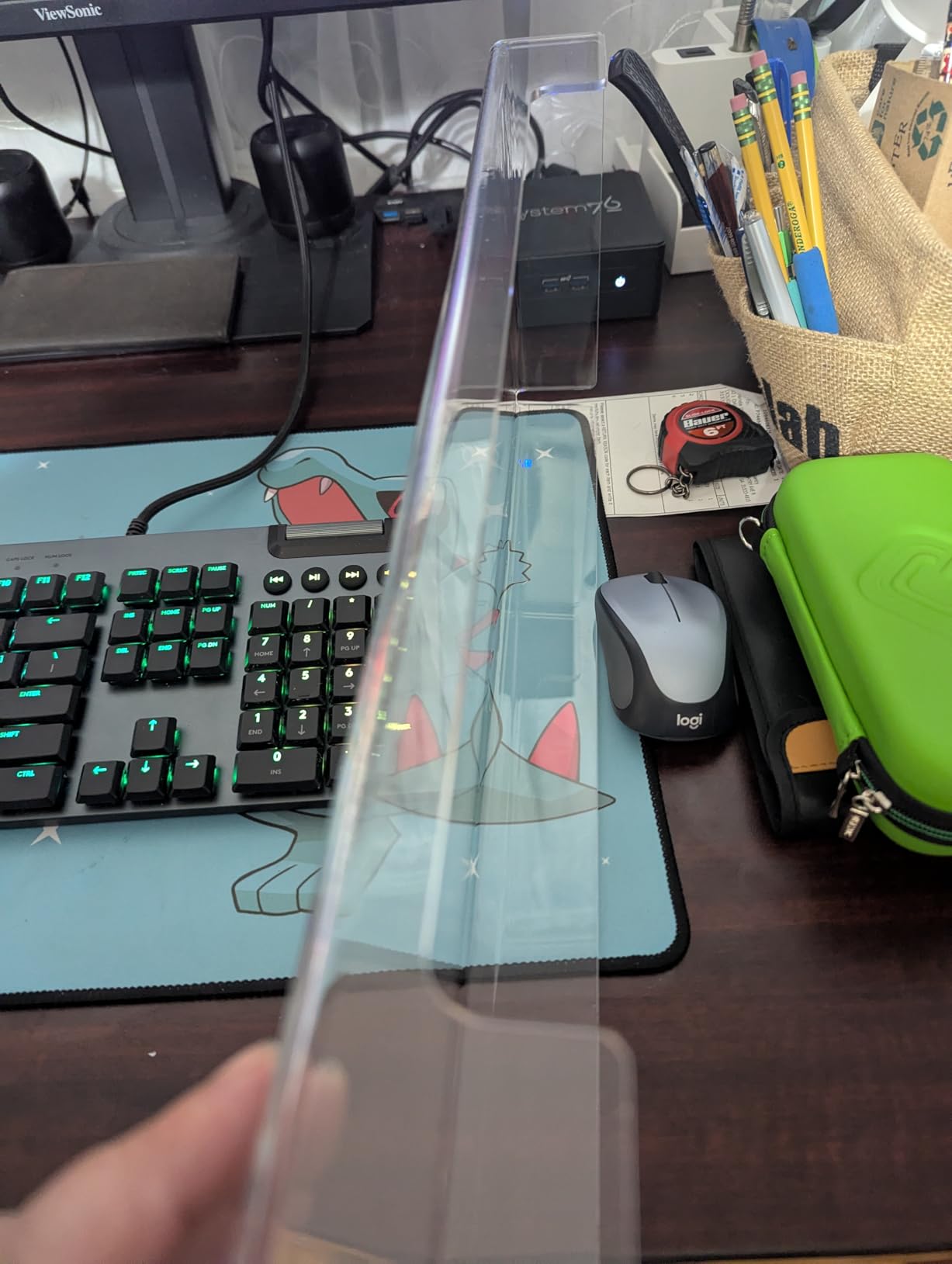 Acrylic Computer Keyboard Cover, Mechanical Keyboard Dust Cover PC Keyboard Cat Protector, Cat Keyboard Protector (1 Pack, Clear) customer photo 2