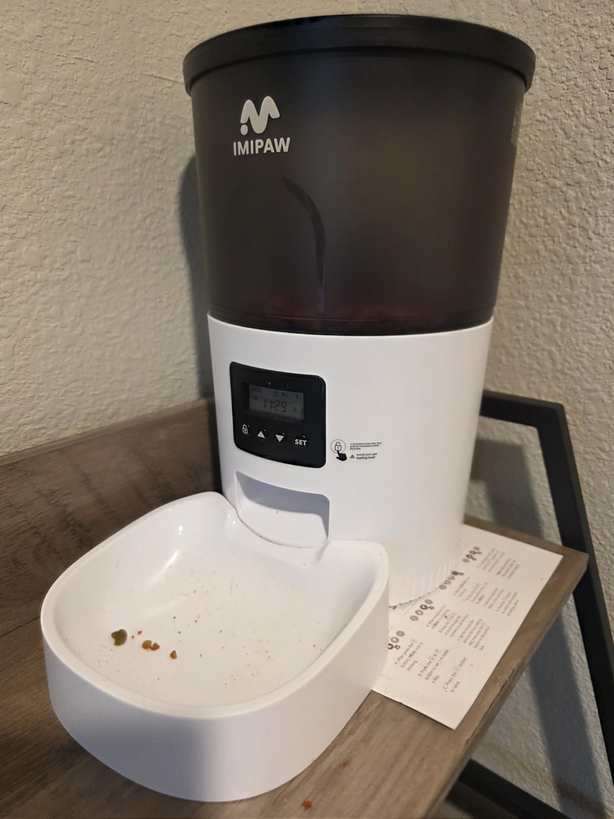 IMIPAW Automatic Cat Feeders, 3L Timed Cat Dry Food Dispenser with Desiccant Bags, Dual Power Supply, Programmable Portion Size, 6 Meals, 20 Portions Per Day, Auto Pet Feeder for Cats and Small Dogs customer photo 1