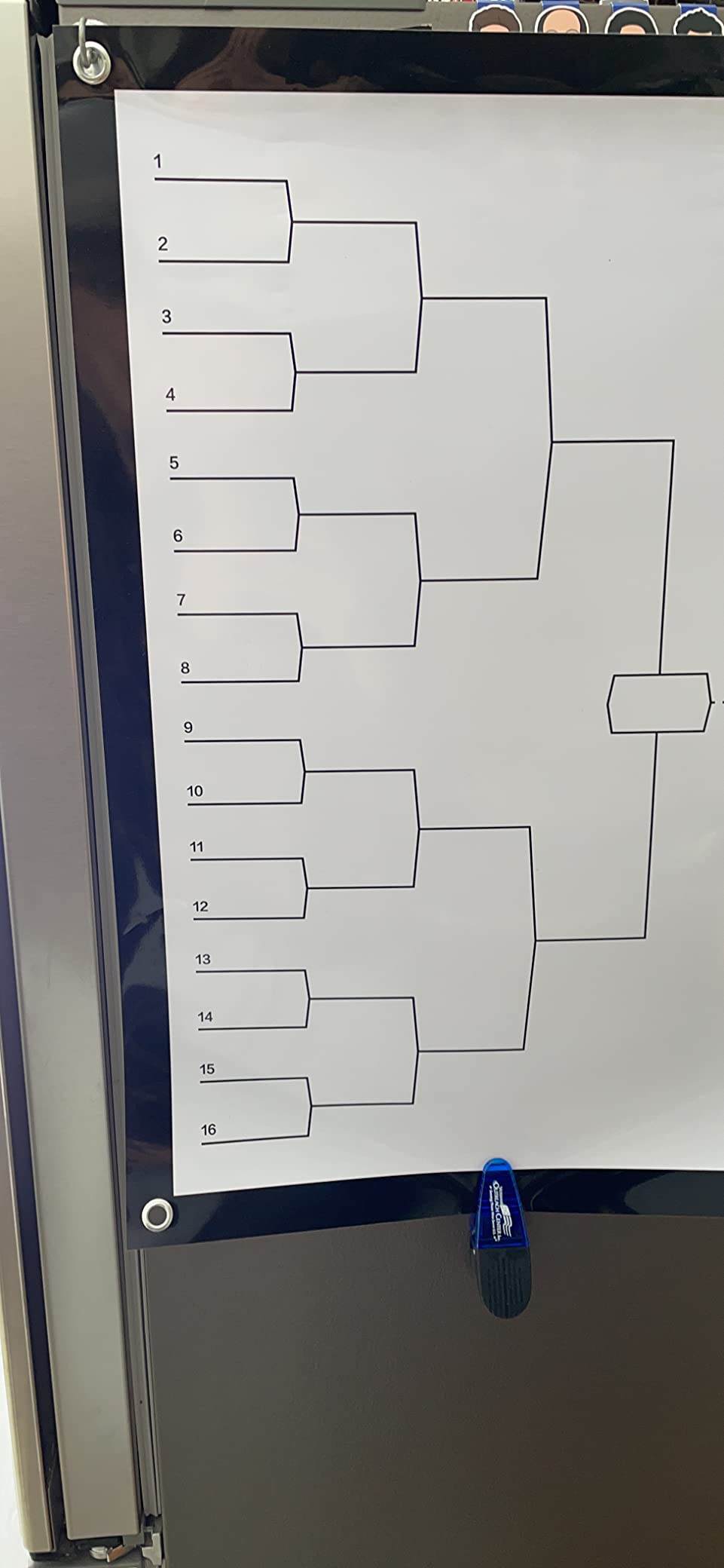 Yexiya 64 Player Tournament Bracket Dry Erase Board 48 x 32 Inch Basketball Posters 64 Team Sports Playoff Bracket with Black Marker Cleaning Cloth for School Classroom Game Party Favors customer photo 1