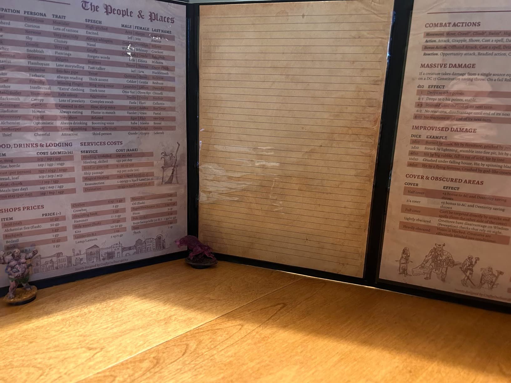 DND DM Screen 5e - D&D Dungeon Master Screen 3D Faux Leather with Customizable Inserts - Dungeons and Dragons GM / Game Master Accessories Gift for Man or Woman. Hide Your Dice Rolls, Maps & Books customer photo 2