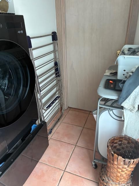 SONGMICS Clothes Drying Rack, Foldable 2-Level Laundry Drying Rack, Free-Standing Laundry Airer, with Height-Adjustable Wings, 33 Drying Rails, Sock Clips, Black ULLR053B01V1 customer photo 2