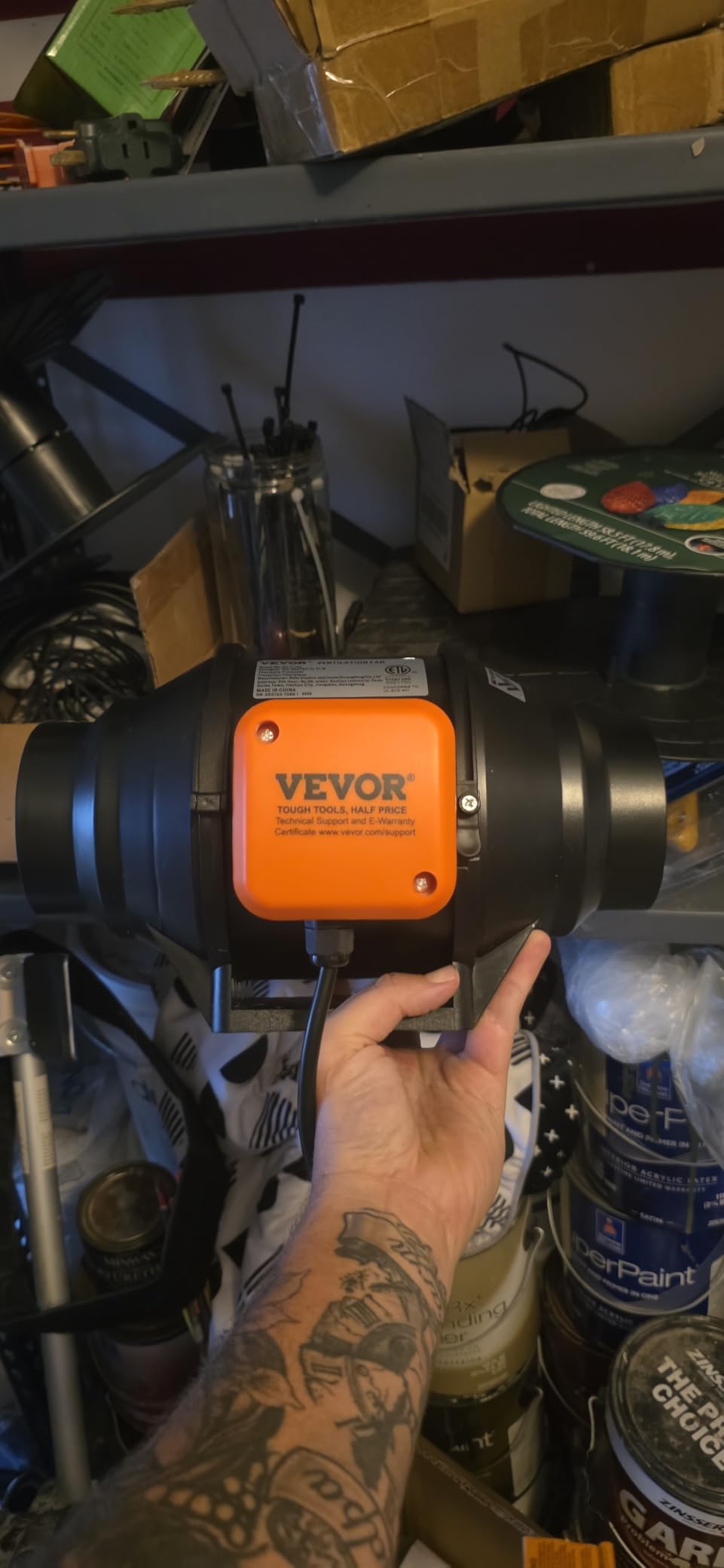 VEVOR Inline Duct Fan, 6-Inch 400 CFM with Variable Speed Controller, Quiet AC-Motor Ventilation Exhaust Fan for Cooling Booster, Grow Tents, Hydroponics customer photo 2