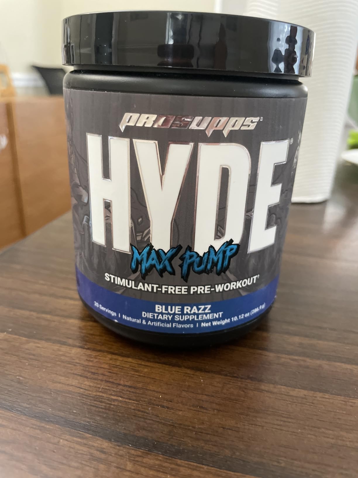 PROSUPPS Mr. Hyde Max Pump Pre Workout Powder - Stim-Free Preworkout Supports Blood Flow, Muscle Volume & Endurance - Caffeine-Free Nitric Oxide Gym & Fitness Supplements (Blue Razz, 20 Servings) customer photo 1