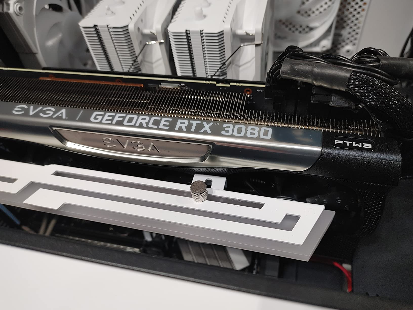 ARGB GPU Support Bracket, GPU Brace Support, 5V 3Pin addressable GPU Holder, 5v 3pin RGB GPU Support Stand Video Card sag Holder, Adjustable Length and Height GPU Stand (Black) customer photo 2