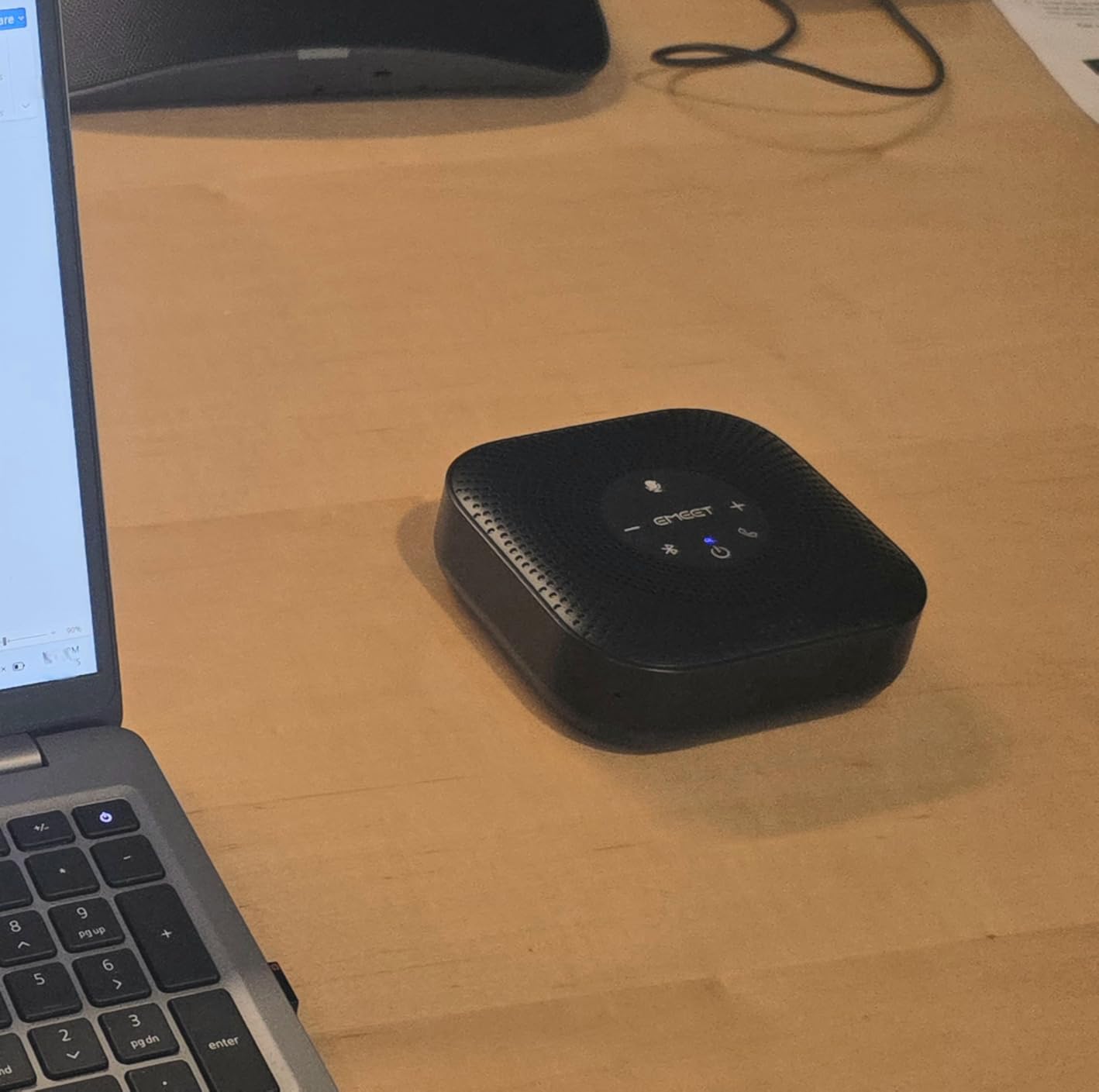 EMEET Conference Speakerphone M0 Plus, 4 AI Mics 360° Voice Pickup, Noise Reduction, USB C Speaker, Bluetooth Conference Speaker for 8 People w/Daisy Chain for 16 Compatible with Leading Software customer photo 2