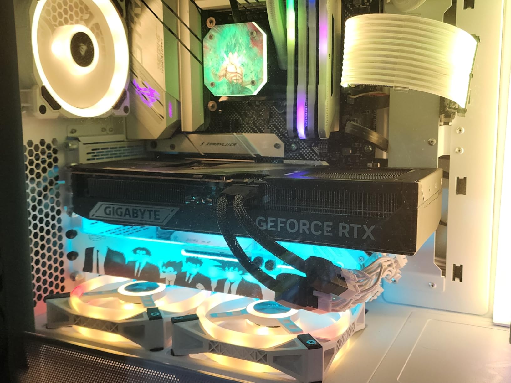 Fasgear 16 Pin GPU Cable Adapter - PCIe 5.0 12VHPWR Extension 30cm - (12+4) Male to PCIE 2x8Pin Female Sleeved 12v-2x6 Extender Cord for GeForce RTX 5070 ti 4090 4080 4070 ti 3090 ti Black customer photo 2