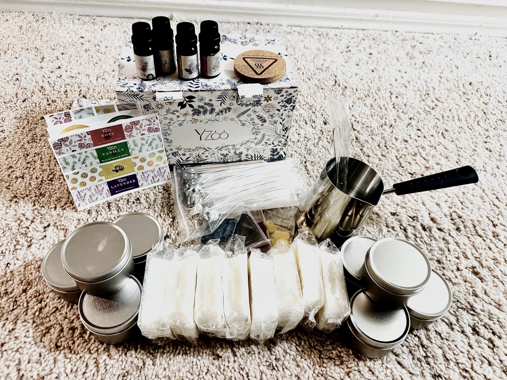 Complete Candle Making Kits for Adults Beginners, DIY Candle Making Supplies Include Soy Wax,Wax Melter,Scents,Dyes,Wicks,Wicks Sticker,Candle Tins & More-Full Candle Maker Set - Arts & Crafts Kits customer photo 1