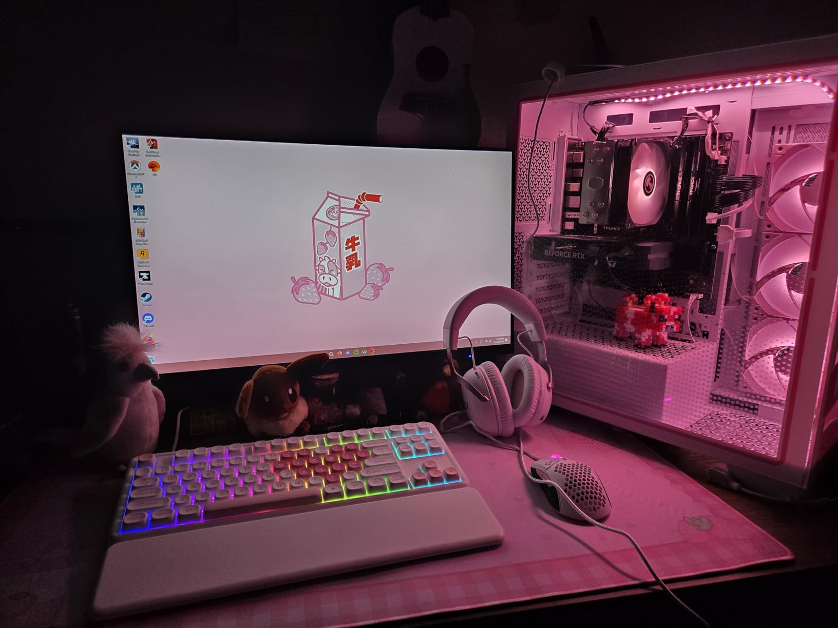 Tokyo Street Desk Pad Purple, Cute Retro Large Gaming Mouse Pad, Japanese Anime Laptop Keyboard Mouse Mat XXL, Aesthetic Neon Pixel Skyline/City Desk Mat, Desk Decor Pads for Women 31.5