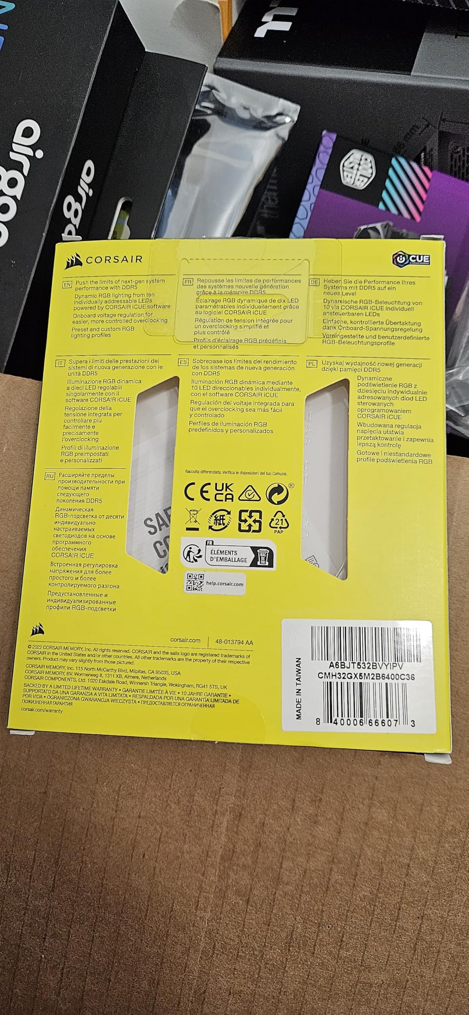 VENGEANCE RGB DDR5 RAM 32GB (2x16GB) 6400MHz CL36-48-48-104 1.35V Intel XMP 3.0 Desktop Computer Memory - Black (CMH32GX5M2B6400C36) customer photo 2