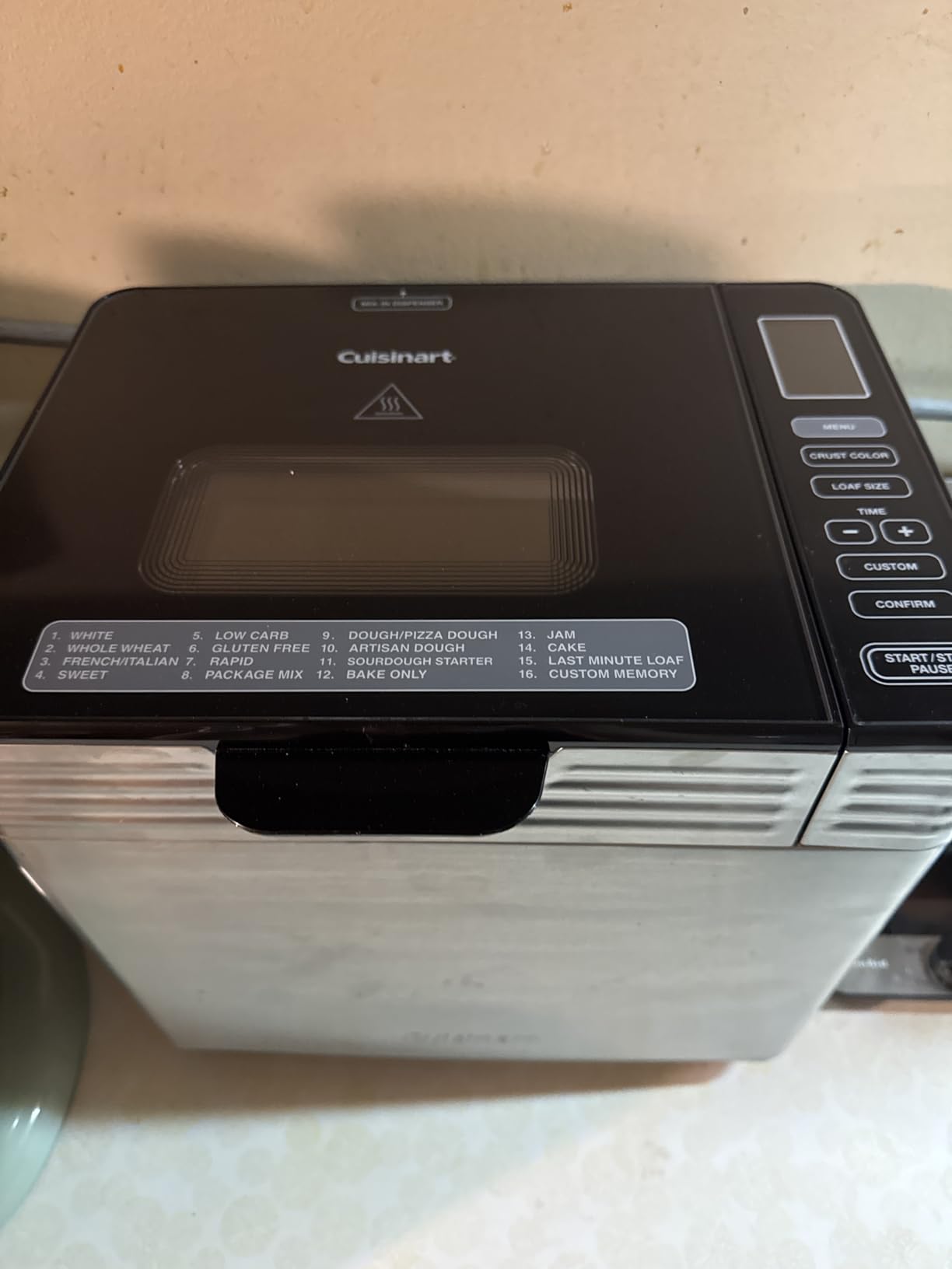 Cuisinart Bread Maker Machine, Stainless Steel Convection Bread Machine with 16 Menu Options, 3 Loaf Sizes Up to 2 Lb., 3 Crust Colors, Includes Measuring Cup, Spoon & Kneading Hook, CBK-210 customer photo 1
