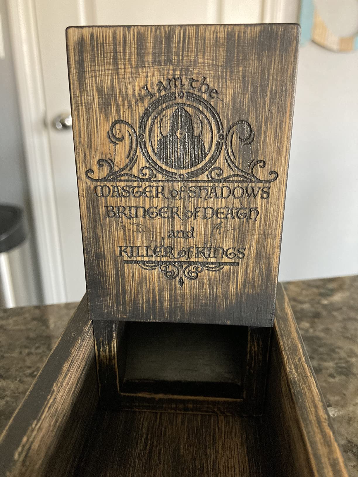 Cusdie Bamboo Dice Tower Foldable Wooden Die Roller Castle Rolling Case for Board Game, D&D, RPG(No Logo) customer photo 2