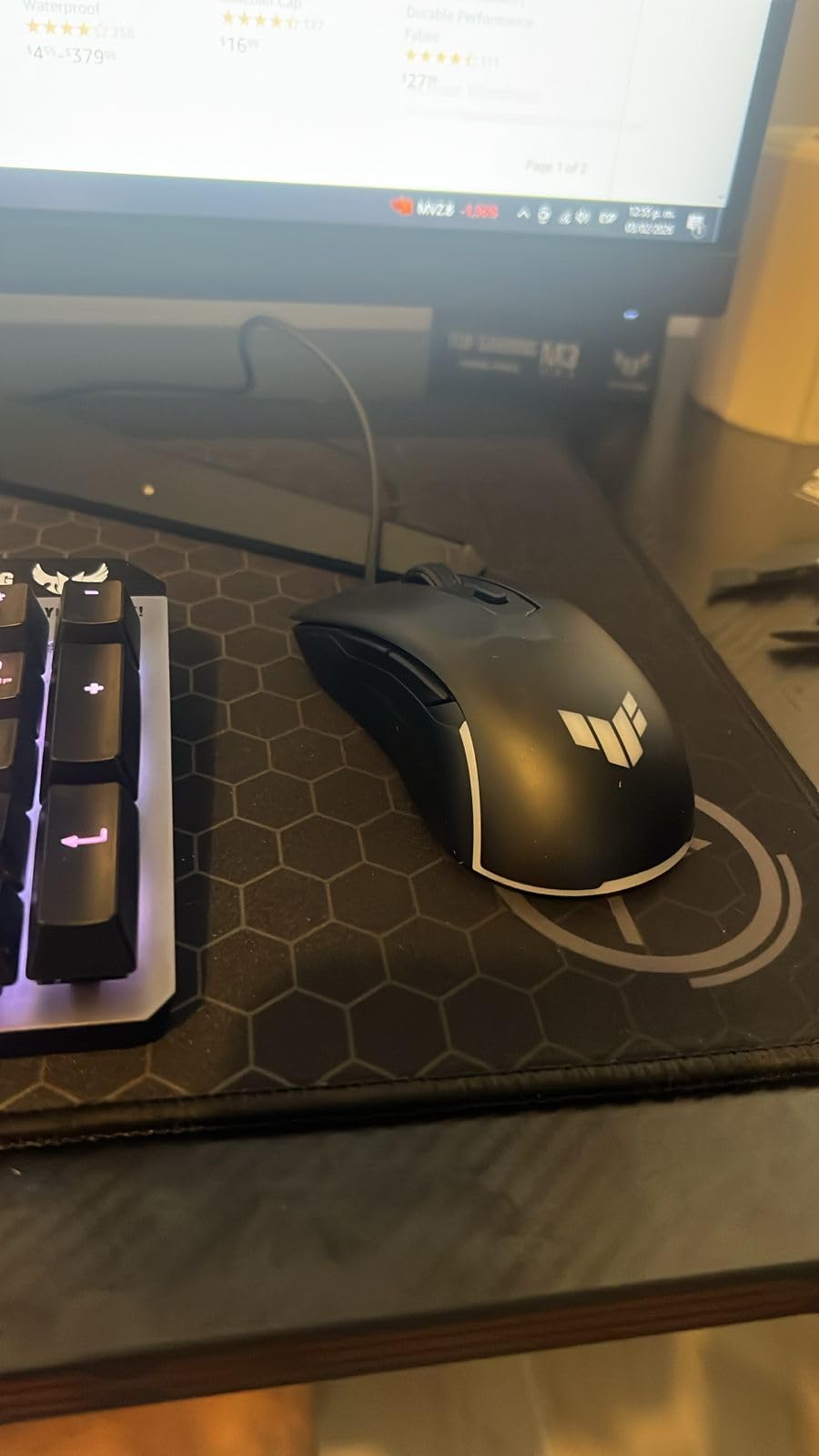 TUF Gaming M3 Gen II Wired USB Gaming Mouse - Right-Handed Ergonomic, 59g Lightweight, 8K DPI, IP56 dust & Water Resistance, Antibacterial Guard, 6 Programmable Buttons, PC/Mac Support - Black customer photo 1