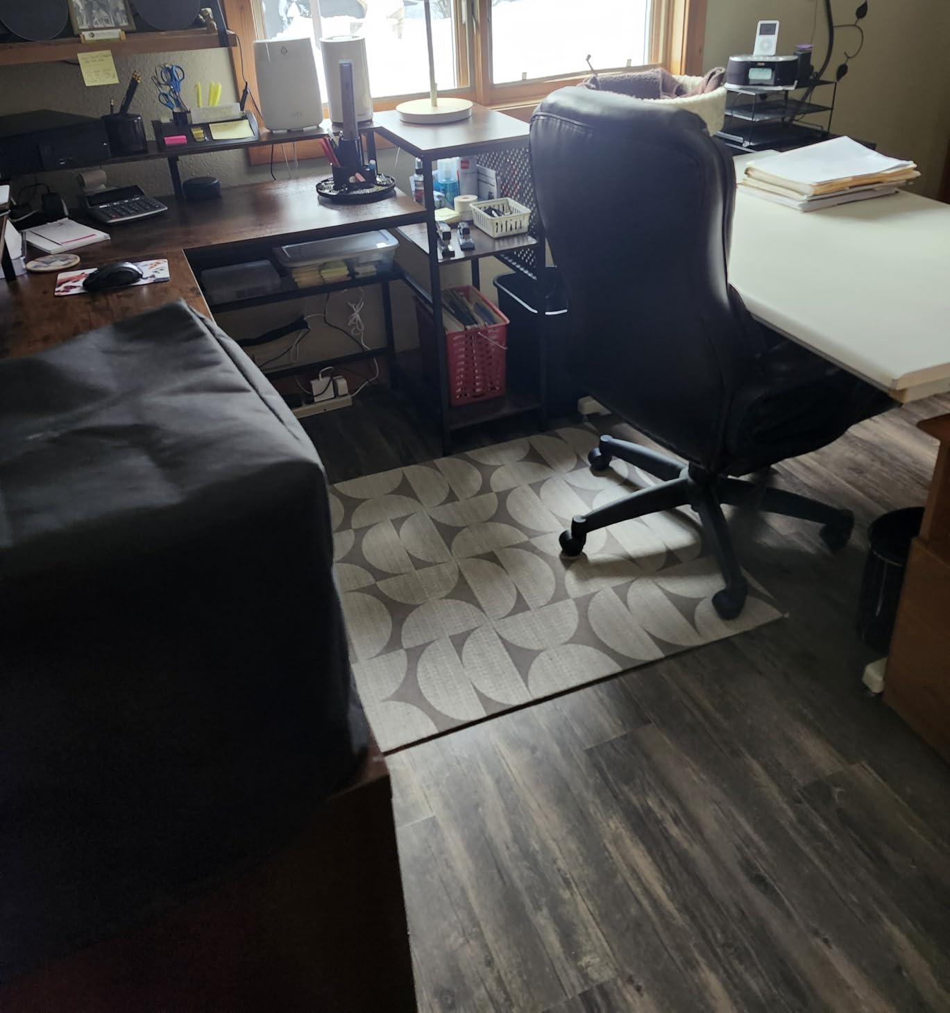 SEDETA L Shaped Gaming Desk, Reversible Computer Desk, Gaming Desk with Power Outlets & LED Strip, Monitor Shelf, Keyboard Tray, Pegboard and Storage Shelves for Home Office, Black customer photo 1