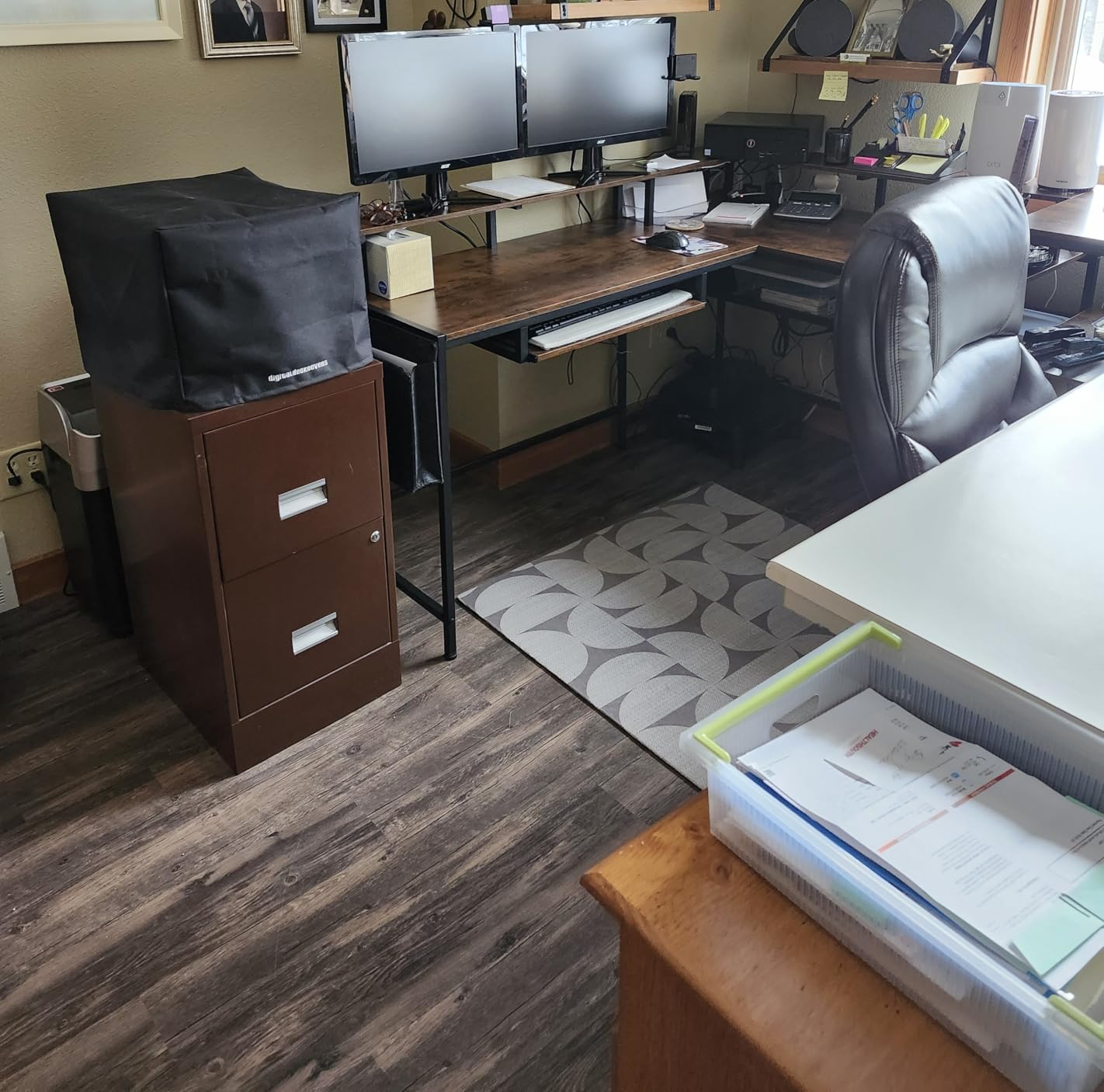 SEDETA L Shaped Gaming Desk, Reversible Computer Desk, Gaming Desk with Power Outlets & LED Strip, Monitor Shelf, Keyboard Tray, Pegboard and Storage Shelves for Home Office, Black customer photo 2