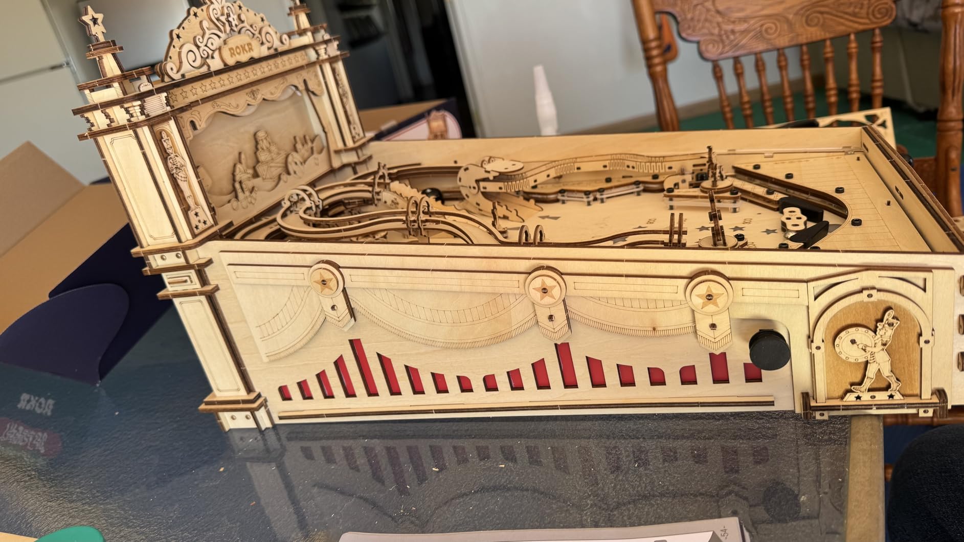 ROKR Miniature Pinball Machine-3D Wooden Puzzles for Adults-DIY Wood Model Kits for Adults-Toy Gifts for Ages 14 and Up customer photo 2