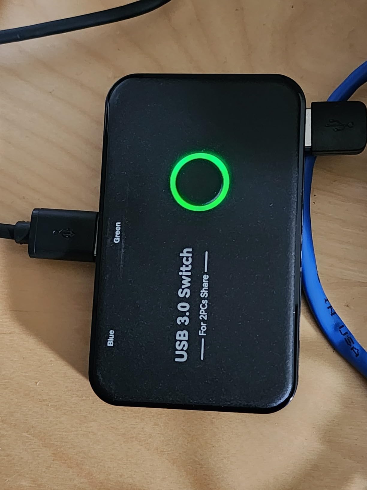 USB 3.0 Switch, ABLEWE KVM Switch Selector 2 Computers Sharing 4 Devices KVM Switcher for PC, Printer, Scanner, Mouse, Keyboard with 2 Pack USB Cable,1 Micro USB Power Cable customer photo 2