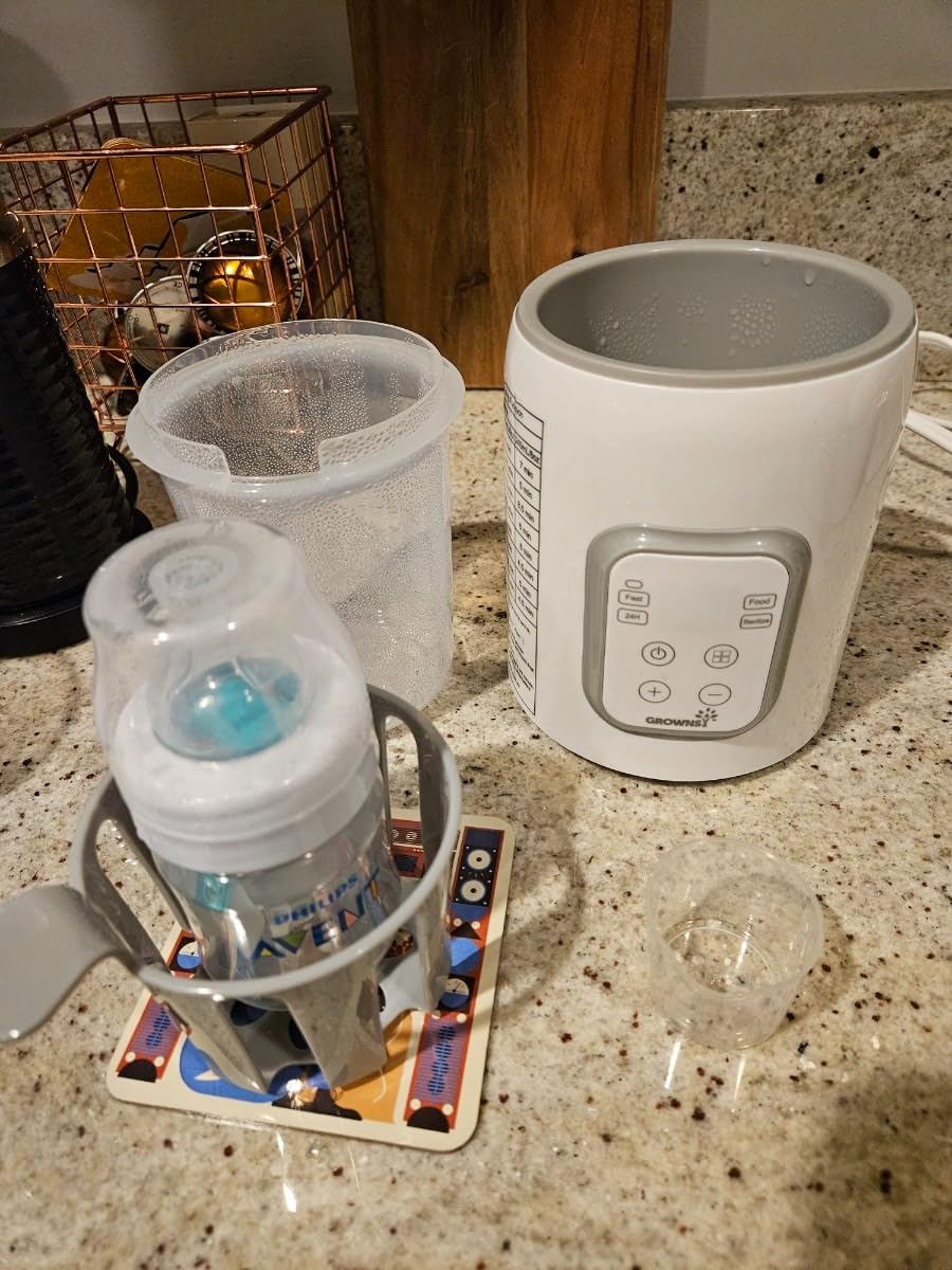 Grownsy Baby Bottle Warmer, 8-in-1 Fast Baby Milk Warmer with Timer for Breastmilk or Formula, Accurate Temperature Control, 24H Keep, Food Heater&Defrost BPA-Free Bottle Warmer for All Bottles- Green customer photo 1