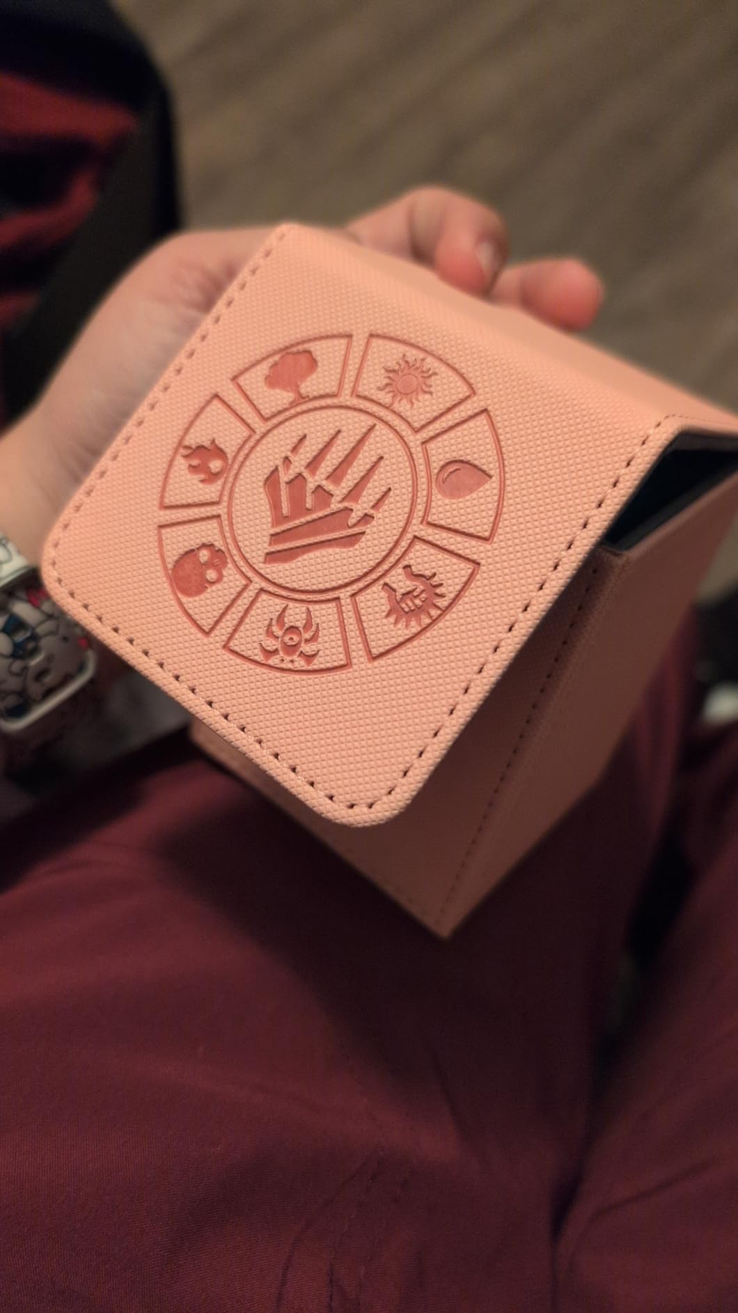 Card Deck Box, 110+ Storage MTG Deck Box with 50 Pcs Card Sleeve, Collectible Trading Card Cases for Magic Commander and More (Black) customer photo 2