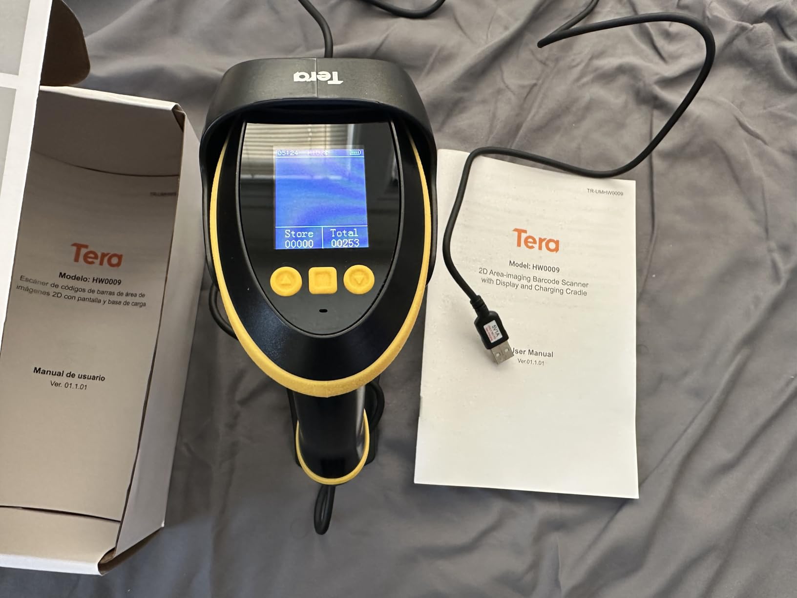 Tera Barcode Scanner Wireless with Screen: Pro Version 1D 2D QR with Setting Keypad Charging Cradle Works with Bluetooth 2.4G Wireless USB Wired Handheld Bar Code Reader HW0009 customer photo 2