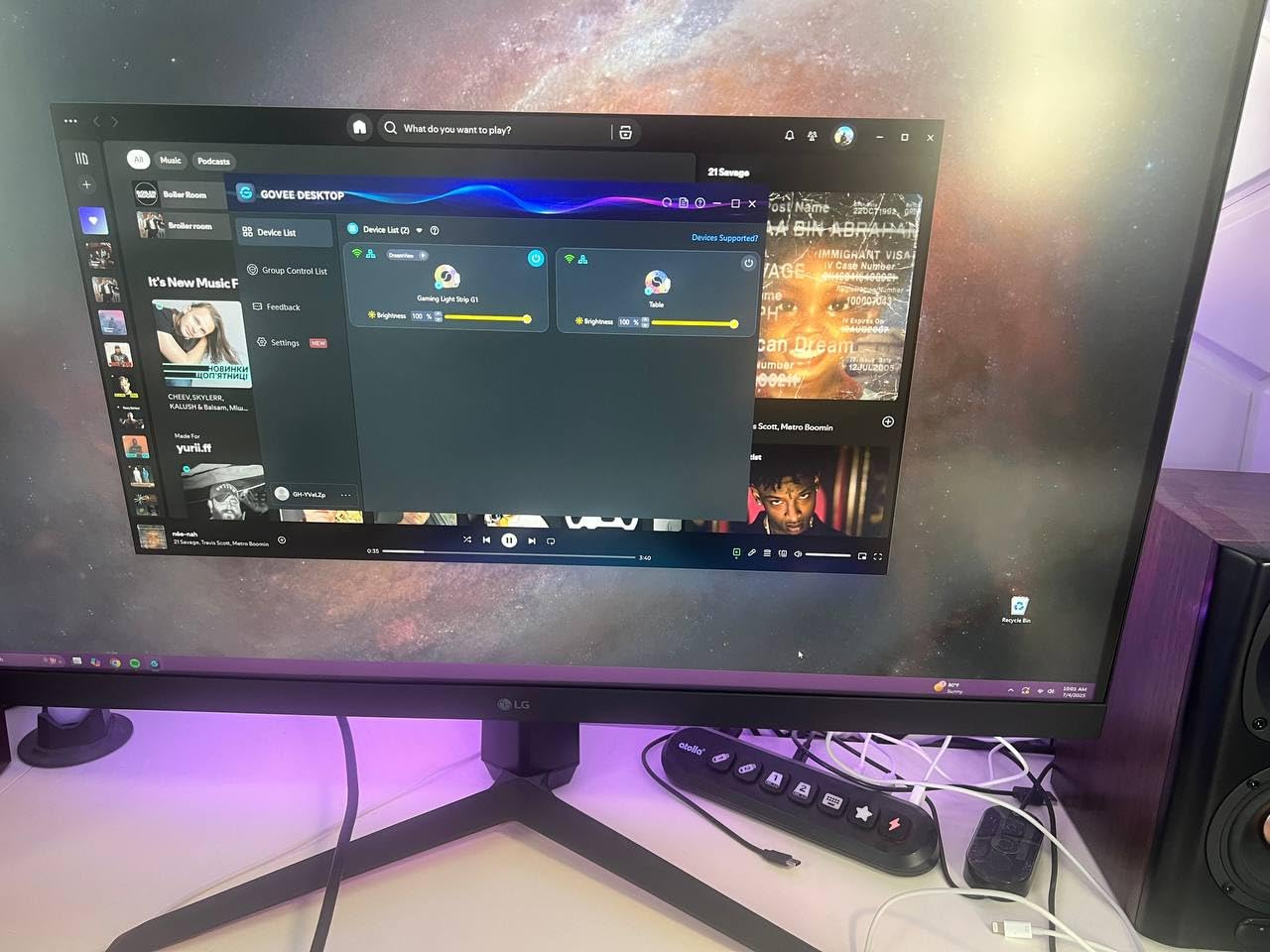 Gaming Light for Monitor G1, RGBIC LED Backlight for 27-34 Inch PC, Smart LED Lights for Monitors with Color Matching, Adapts to Curved Monitors, Double Strip Light Beads with 123 Scene Modes customer photo 2