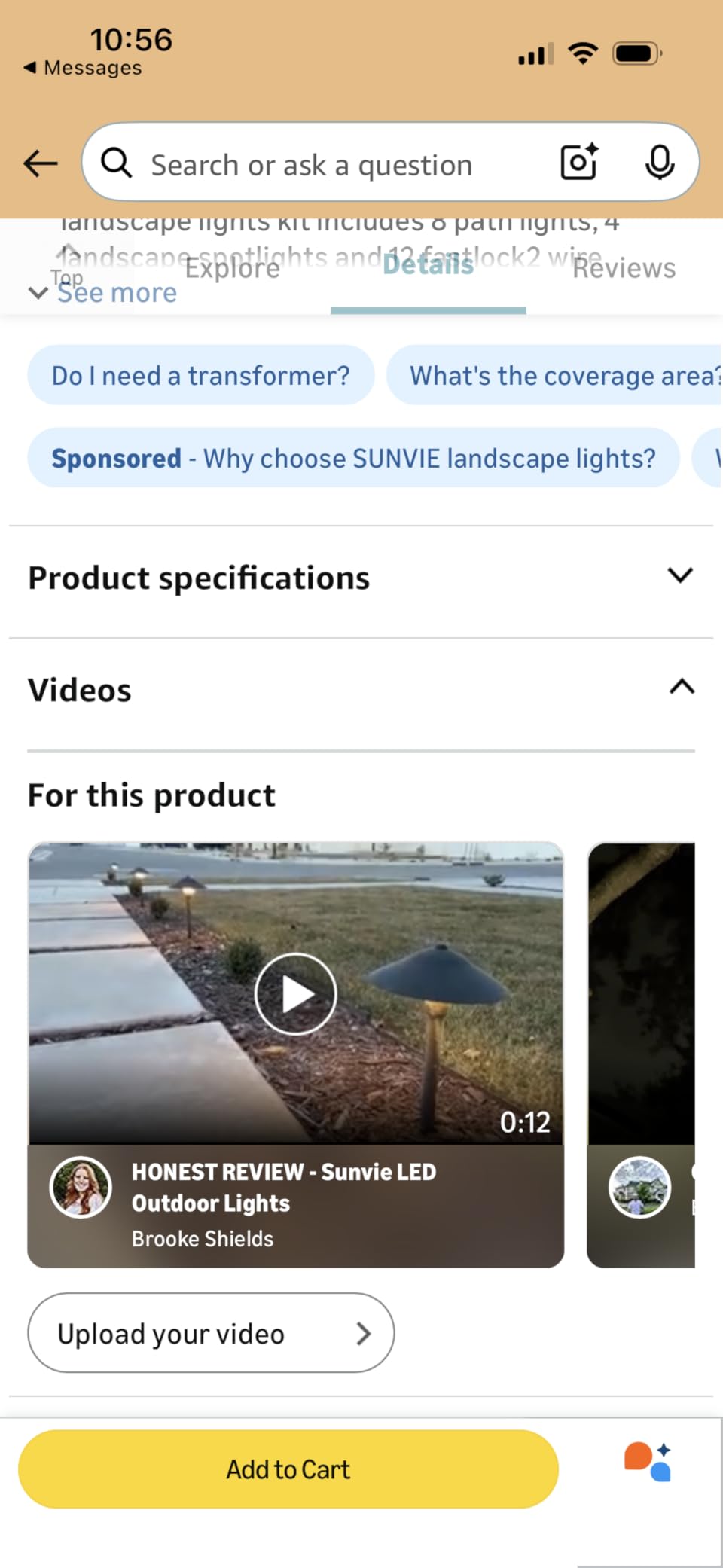 SUNVIE LED Low Voltage Landscape Lighting 12V Landscape Lighting Kit with Connectors, Low Voltage Pathway Lights with Spotlights Aluminum Pathway Lights Wired Waterproof for Patio Yard Garden, 12 Pack customer photo 1