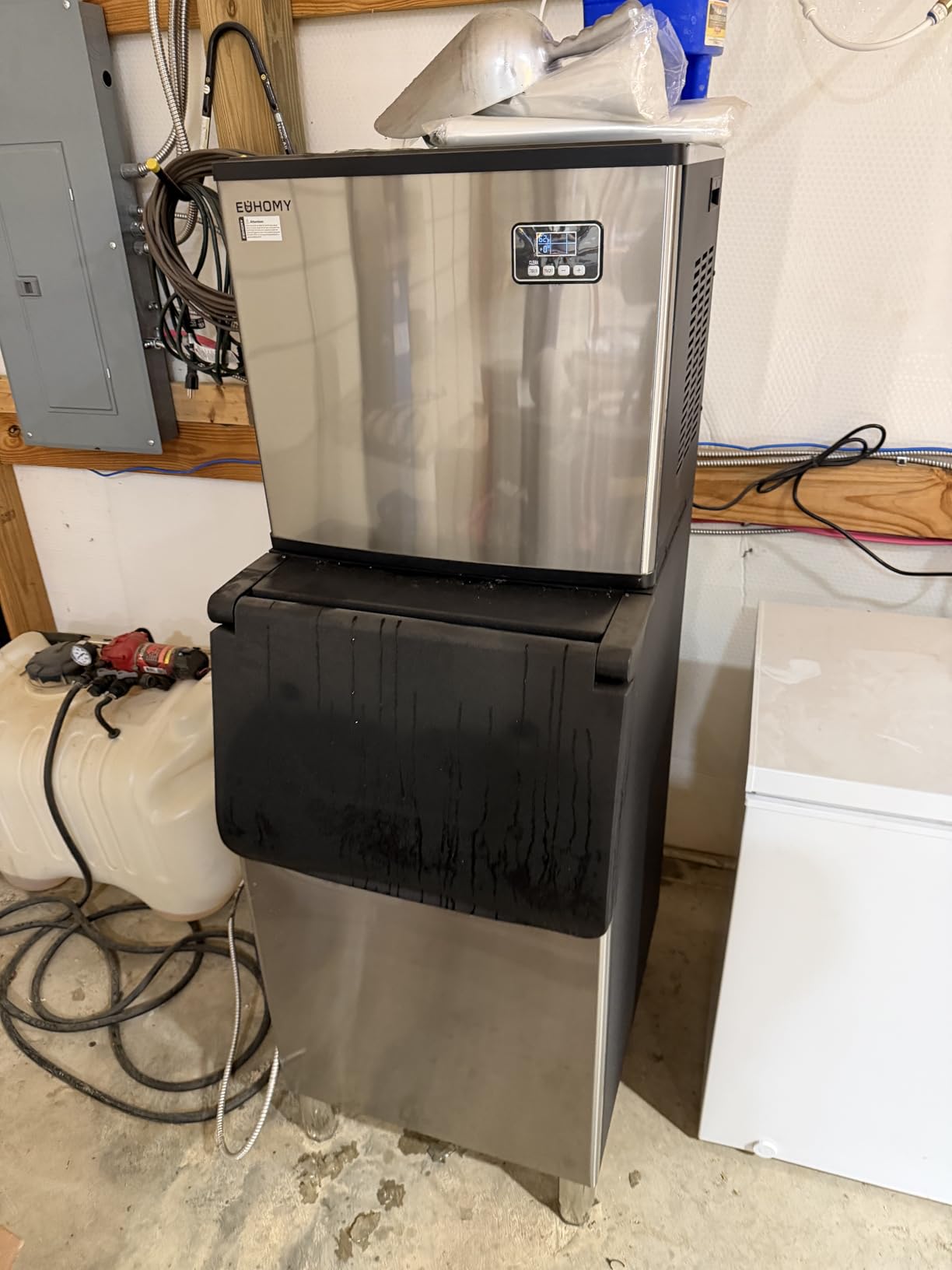 EUHOMY Commercial Ice Maker Machine 400Lbs/24H,ETL Approval, Industrial Ice Machine, 250Lbs Storage, Ice Ready in 11-20min, Stainless Steel Ice Maker for Bar/Cafe/Restaurant/Business customer photo 2