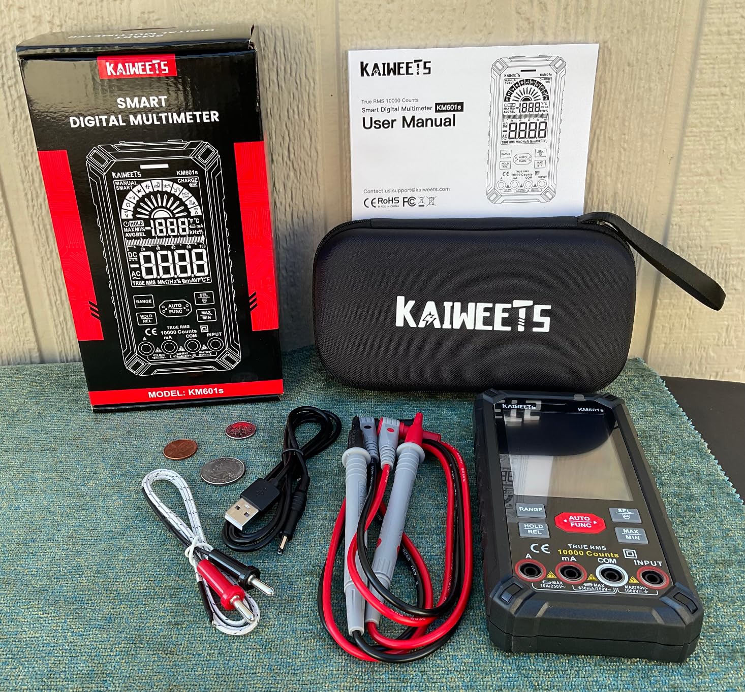 KAIWEETS Digital Multimeter 10000 Counts TRMS Auto Ranging, Rechargeable Smart Multimeter, Color LCD Screen Volt Meter, Measures Voltage, Current, Resistance, Continuity, Capacitance, Frequency customer photo 1