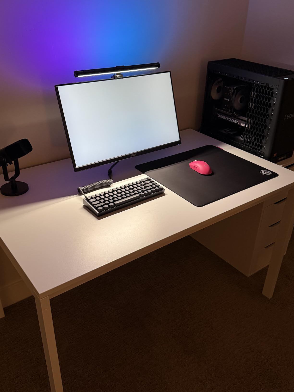 Quntis Monitor Light RGB Backlight, Eye-Care Computer Lights Bar Gaming Office Desk Lamp, 15 Modes Backlight, 3 Color Temperature & Brightness Dimmable Front Light, Ra95 Screen No Glare Monitor Lamp customer photo 2