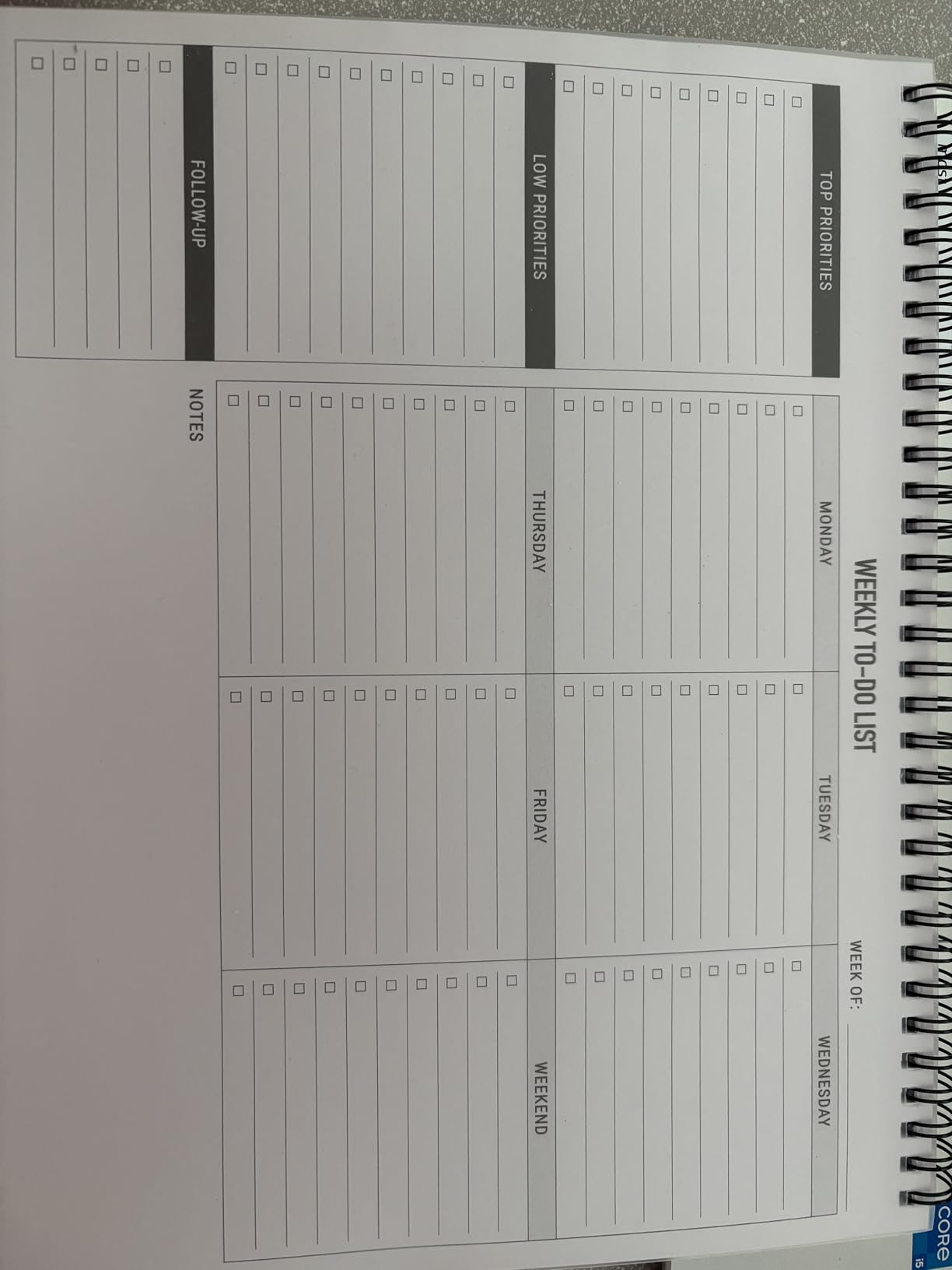Weekly Planner To Do List Pad - 8.5x11