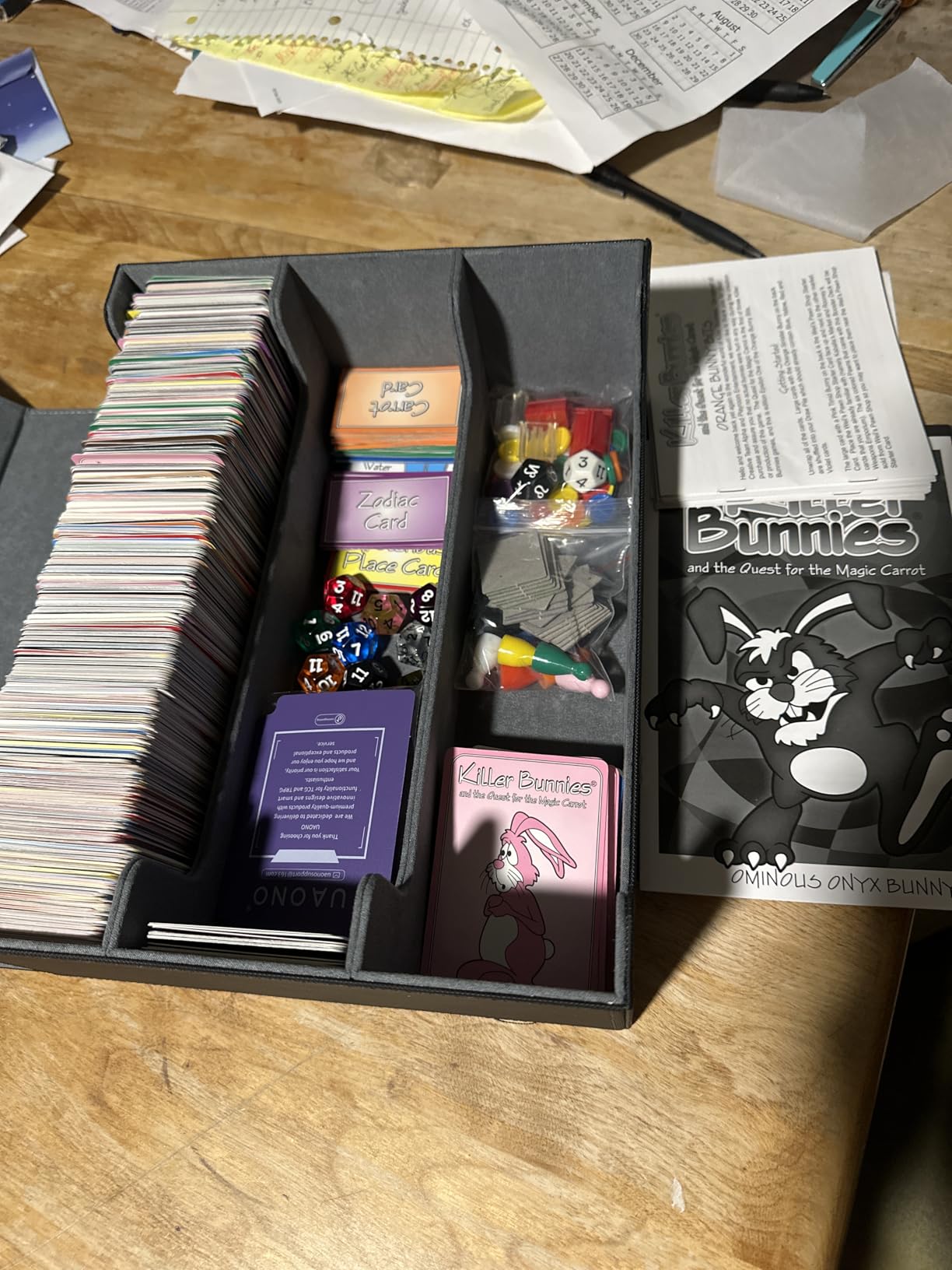 Trading Card Storage Box, Holds 1800 Sleeved Cards with 10 Dividers & 3 Stoppers, Magnetic Closure PU Leather Card Case for MTG, PTCG, YGO, Sports Cards (Black) customer photo 1