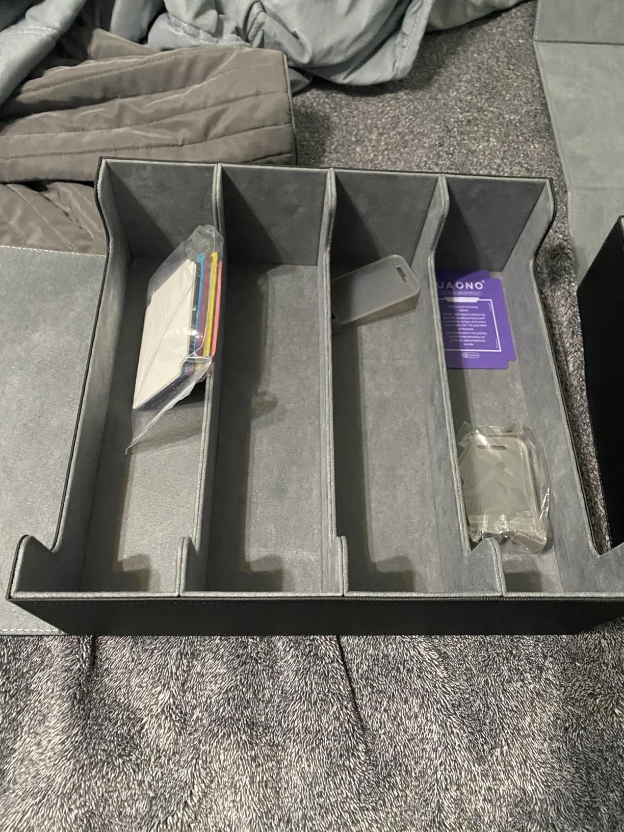 Trading Card Storage Box, Holds 1800 Sleeved Cards with 10 Dividers & 3 Stoppers, Magnetic Closure PU Leather Card Case for MTG, PTCG, YGO, Sports Cards (Black) customer photo 2