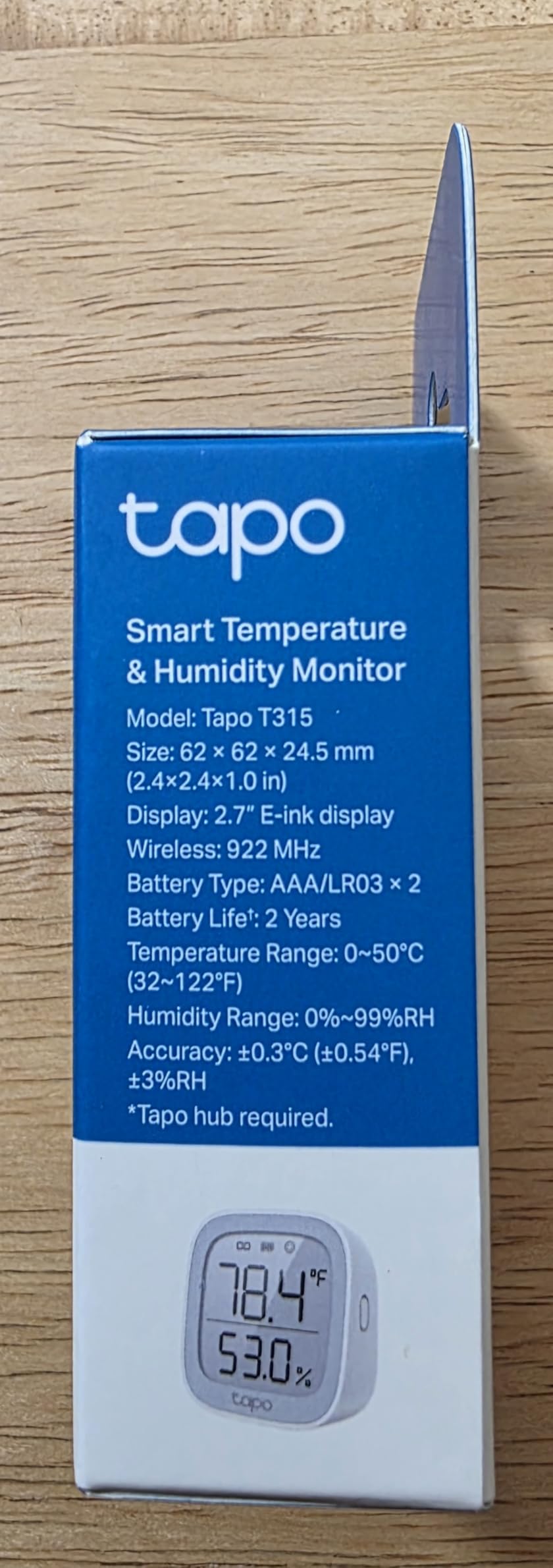 TP-Link Tapo Smart Temperature and Humidity Monitor, 2.7