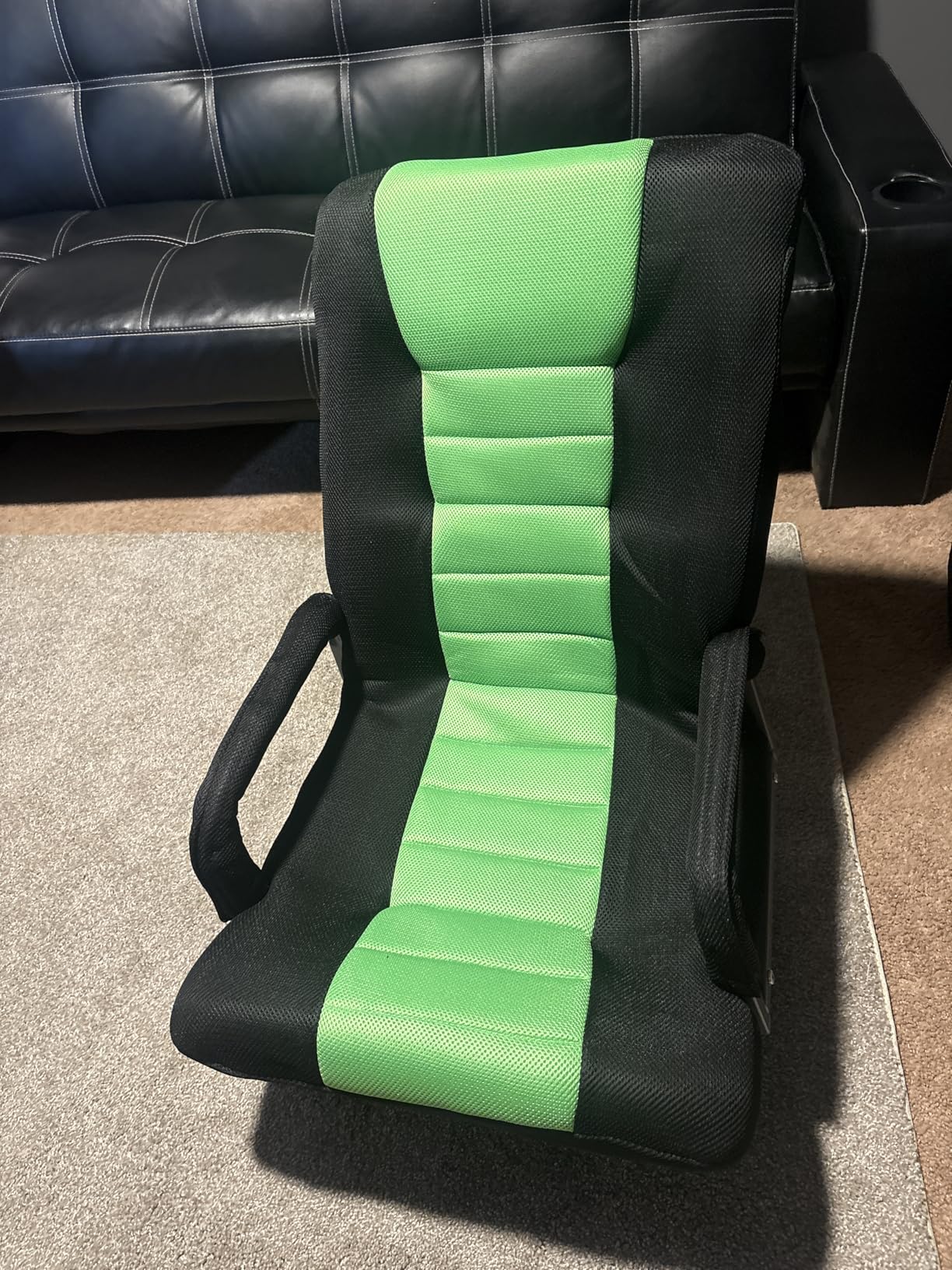 Swivel Floor Gaming Chair w/Armrests,Folding Video Reclining Sofa w/6 Adjustable Position, Padded Backrest & Cushion, Lazy Lounger Couch for E-Sports, Reading, Relaxing, Watching TV, Red customer photo 1