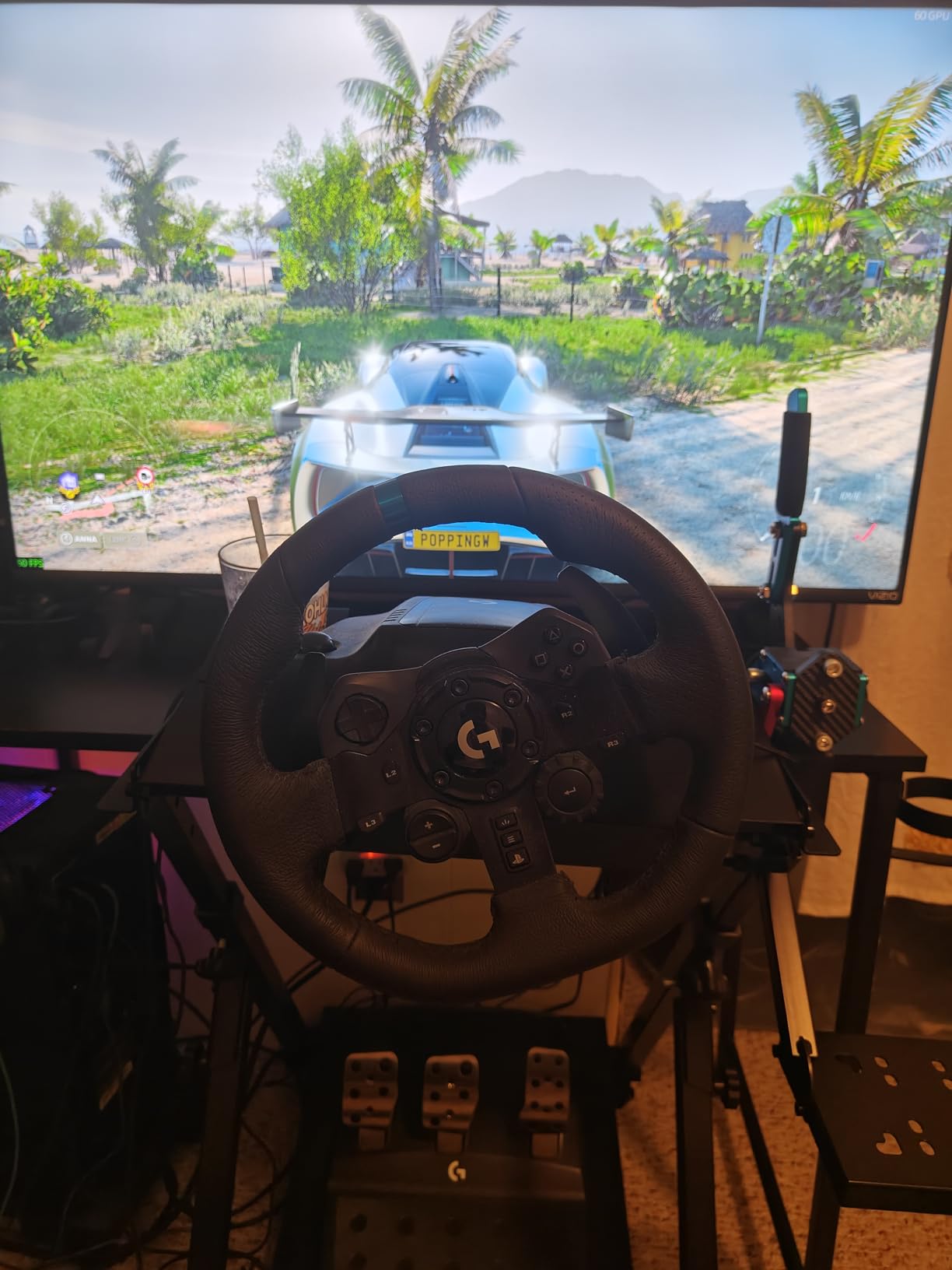 GTPLAYER Sim Racing Wheel Stand Simulator Cockpit Wheel Stand Racing Steering Shifter Mount fit for Logitech G25 G27 G29 G920 G923 Thrustmaster T330TS Gaming Stand customer photo 2
