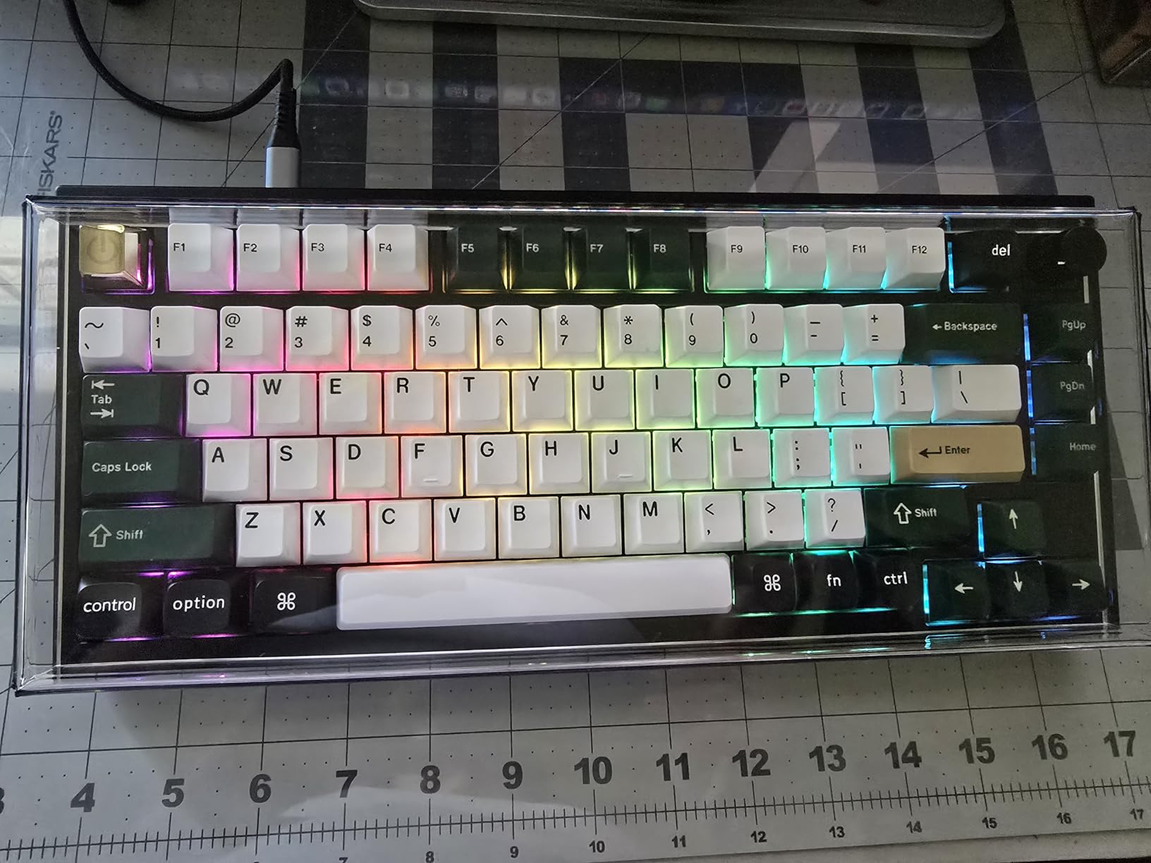 Geekria 75% 84-Key Knob Keyboard Dust Cover, Clear Acrylic Keypads Cover, Compatible with Keychron Q1 HE/Max/Pro, EPOMAKER TH80 75%, Glorious Gaming - GMMK PRO 75% customer photo 2