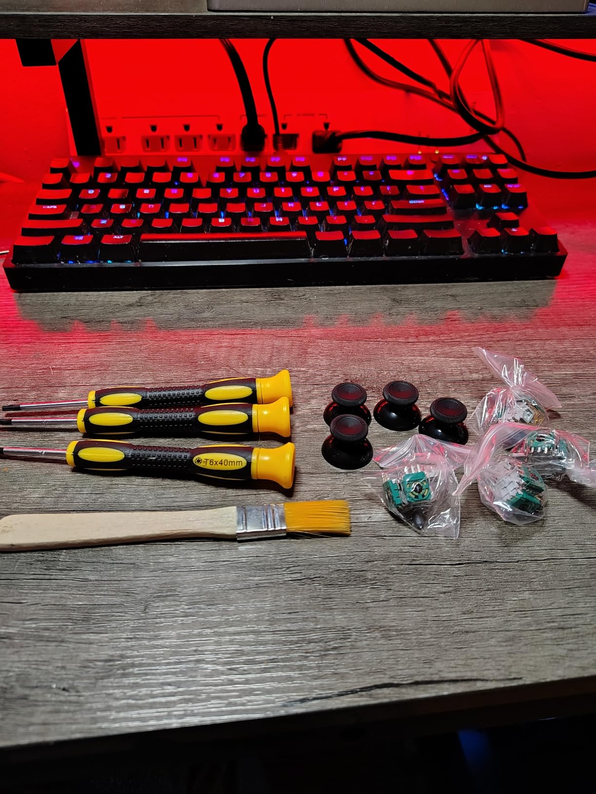 4PCS Replacement Joystick for Xbox One S/X Controller, Analog Thumbsticks Repair Tool Kit for Stick Drift, Broken, and Loose Joysticks Replacement, T6 T8 T10 Repair Screwdriver Kit for Xbox One S/X customer photo 1