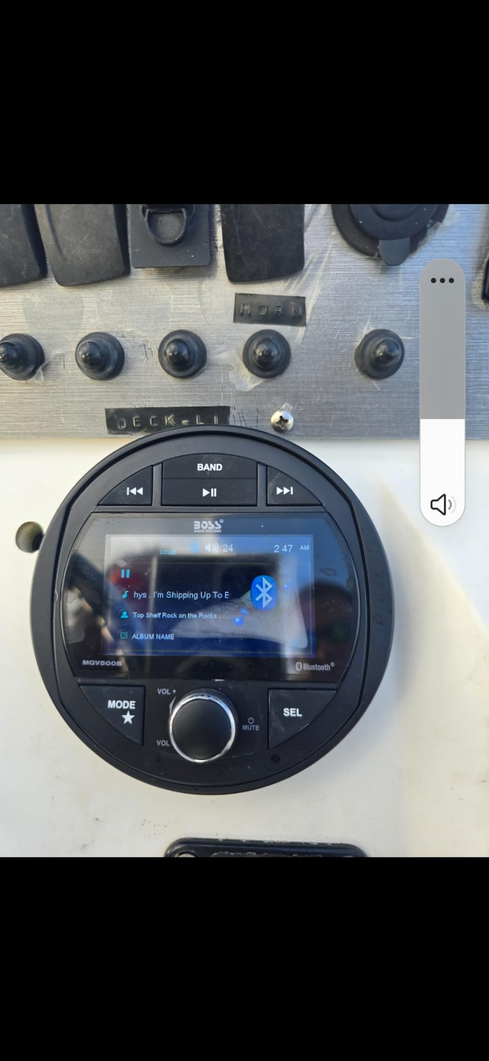 BOSS Audio Systems MGV500B Marine Boat Stereo Gauge Receiver - Bluetooth, No CD DVD Player, AM/FM Radio, 3 Inch Color Screen, Weatherproof customer photo 2