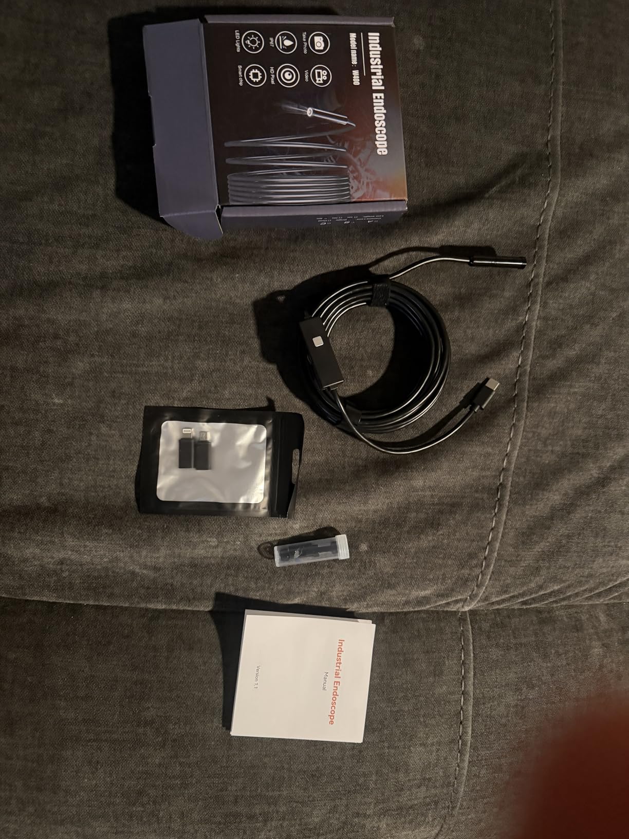 Endoscope Camera with Light,1920P HD Borescope Tools with 8 Adjustable LED Lights, Endoscope with Semi-Rigid Snake Camera, IP67 Waterproof Inspection Borescope for iOS and Android-16.4ft Dual-Lens customer photo 1